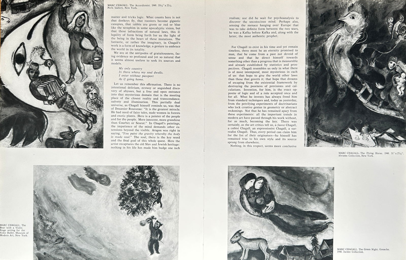 Marc Chagall (1887–1985), after – Set of Four: Flying Figures, Rooster, and The Green Night – (1 of 2)