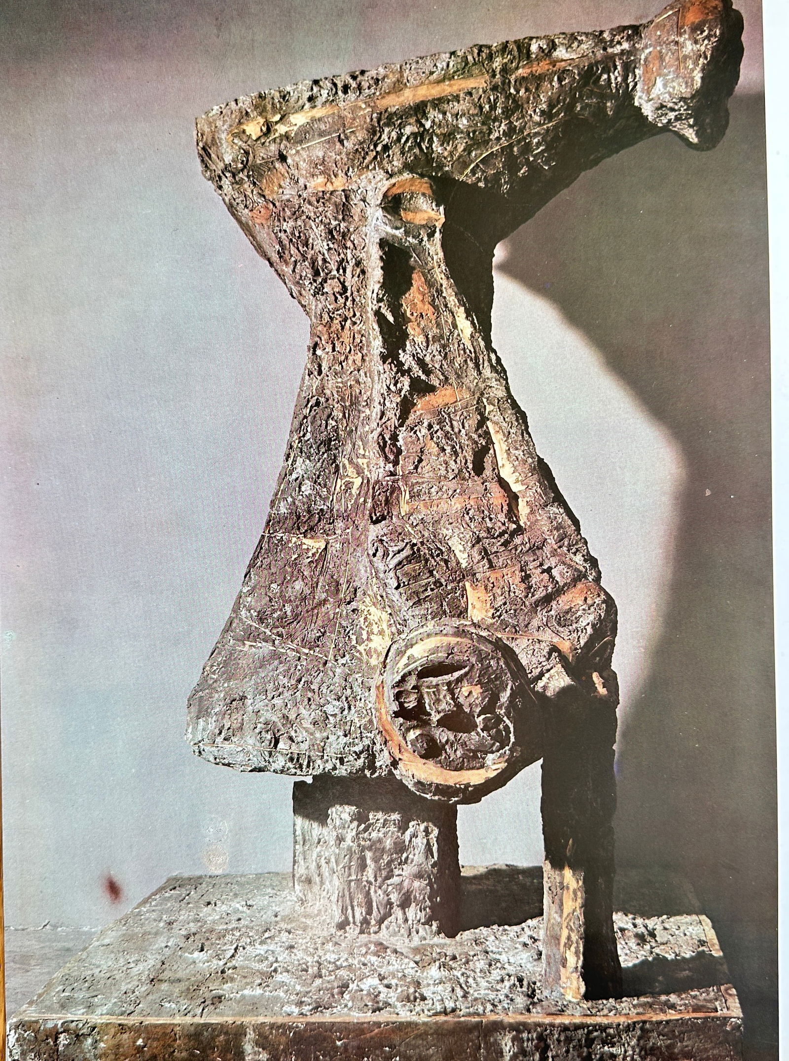 Marino Marini (1901–1980), after – Heavily Textured Abstract Sculpture – Offset print (20th (1 of 2)
