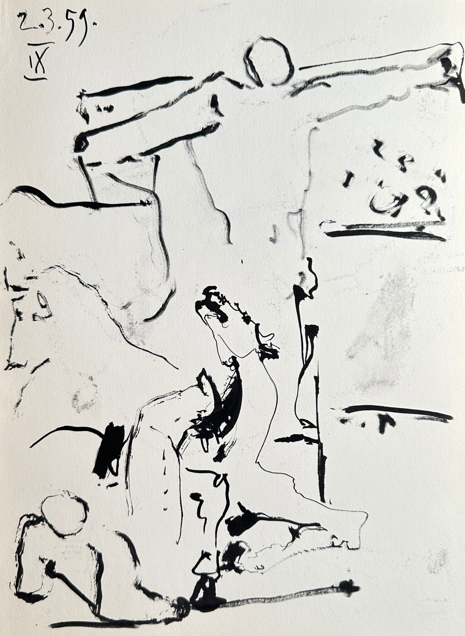 Pablo Picasso (1881–1973), after – Abstract Figure Study (Crucifixion Motif) – Offset print (1 of 2)