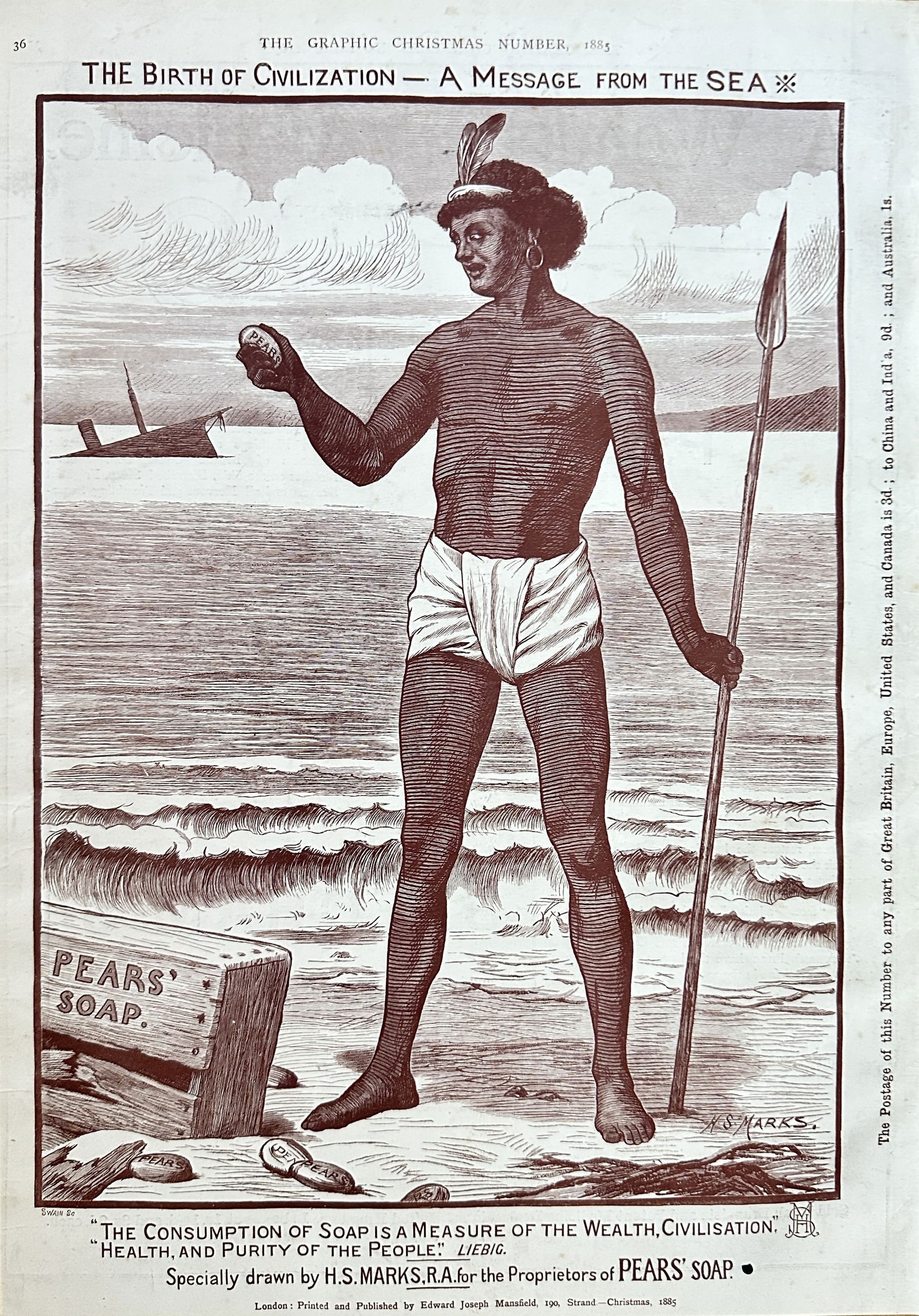 The Graphic – The Birth of Civilization—A Message from the Sea (Pears’ Soap Advertisement) (1 of 2)