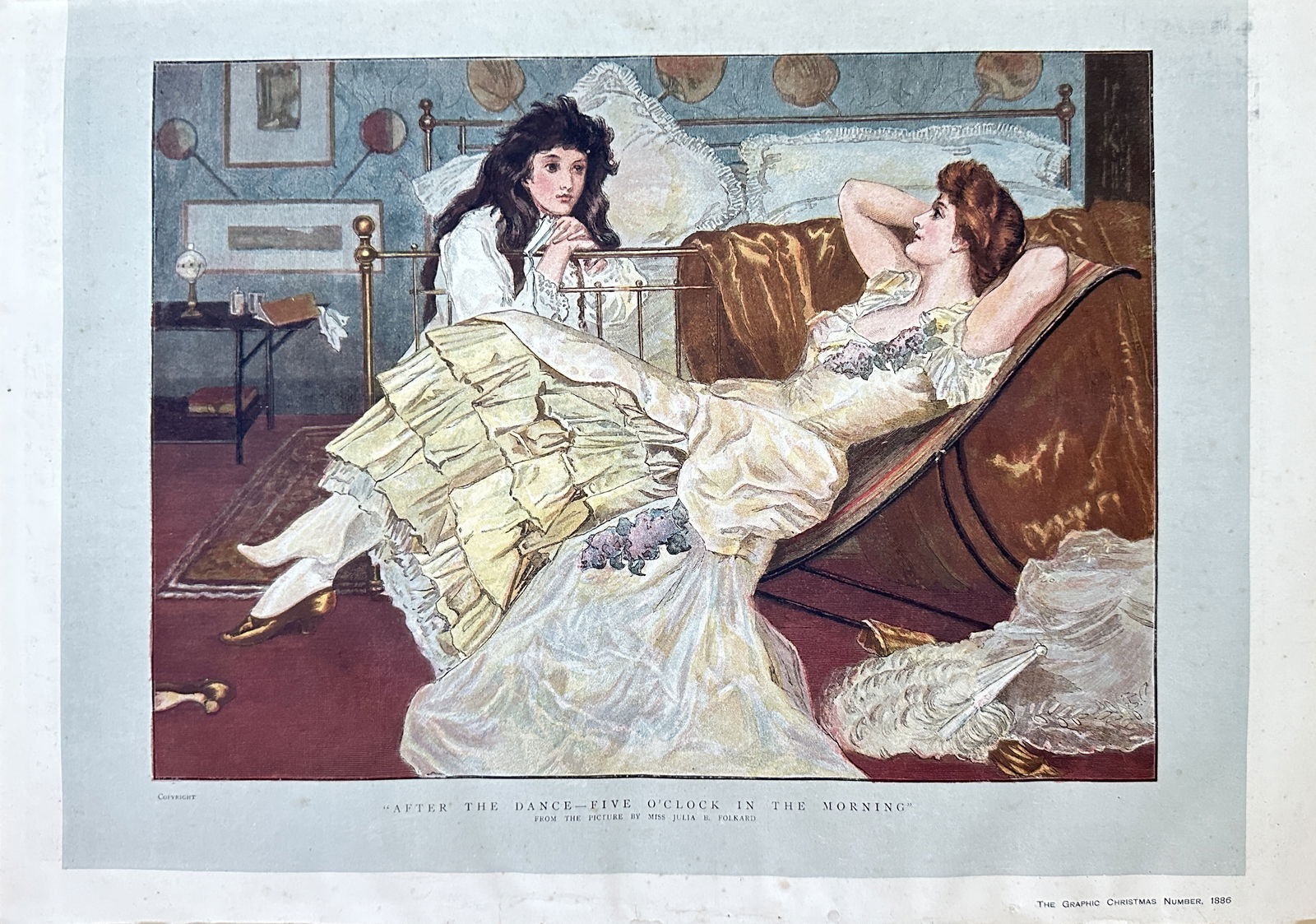 The Graphic – After the Dance—Five o'Clock in the Morning –  Hand-coloured Wood Engraving (1 of 2)