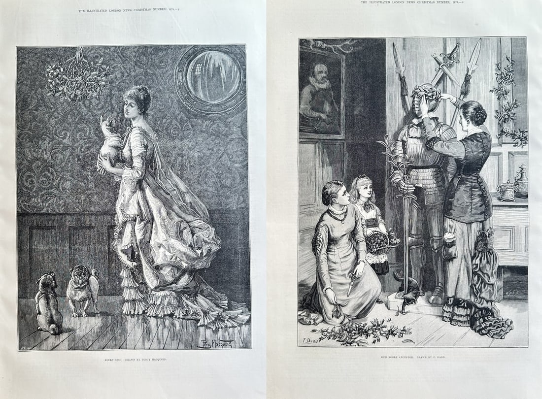 The Illustrated London News – Set of Two: Victorian Christmas and Social Prints – Print (1878) (1 of 3)