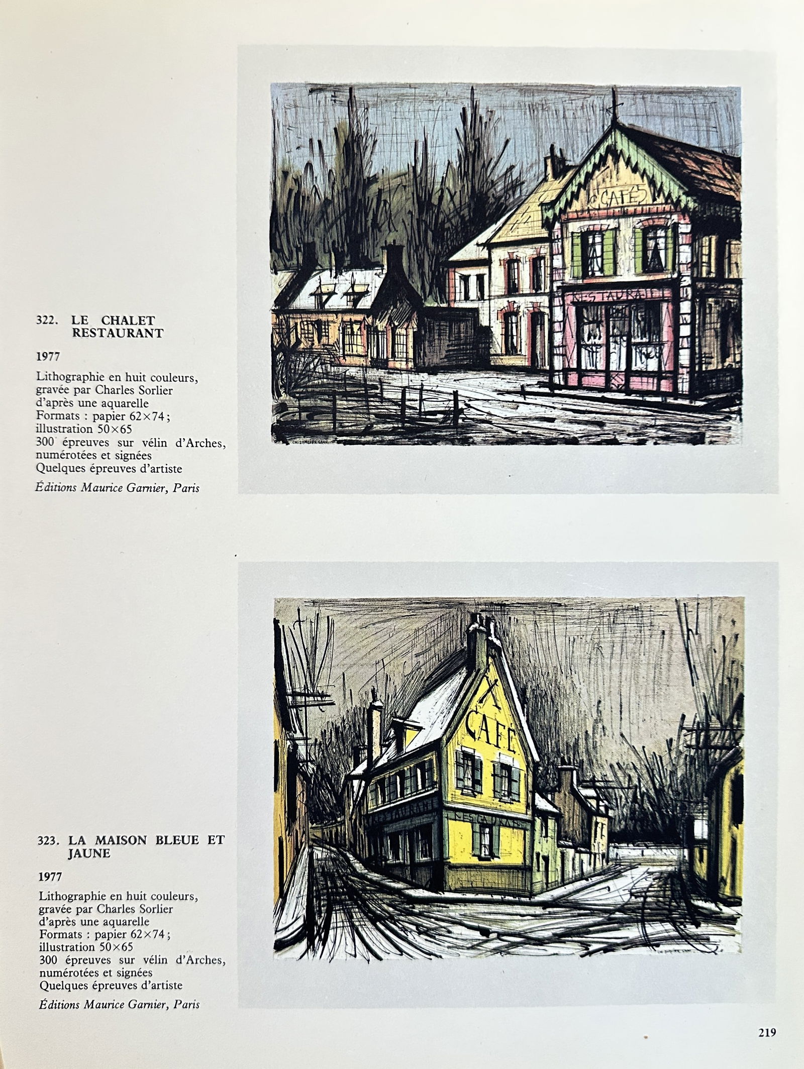 Bernard Buffet, after – Le Chalet Restaurant and La Maison Bleue et Jaune – Offset print (20th (1 of 2)