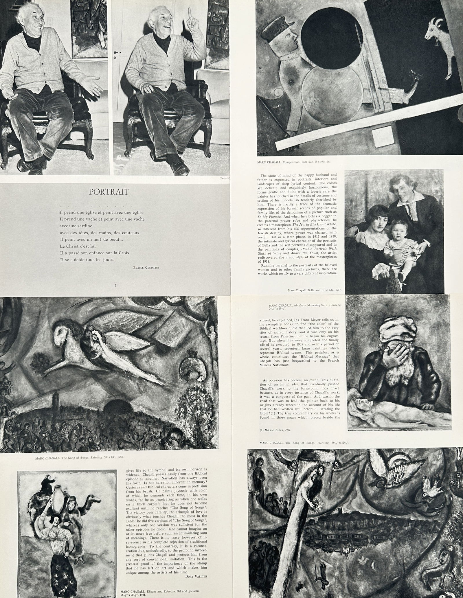 Marc Chagall, after – Catalog Page: Portraits, Literary, and Mural Studies – Offset print (1 of 3)