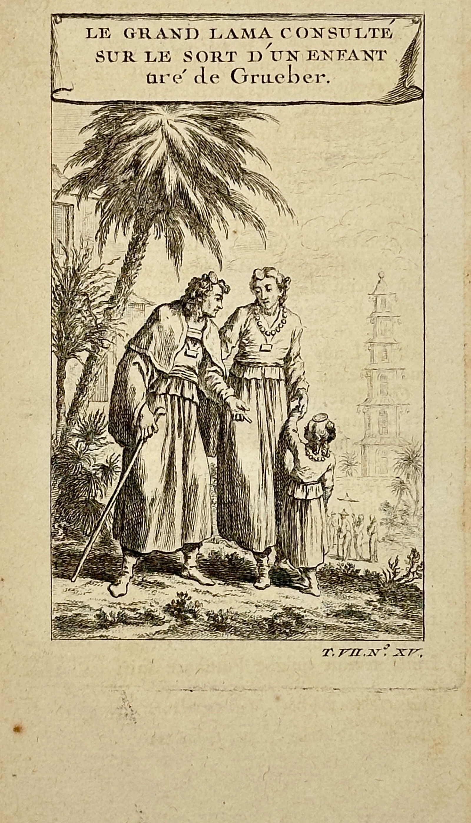 Jacob van der Schley – Le Grand Lama Consulté sur le Sort d’un Enfant – Engraving (Circa (1 of 2)
