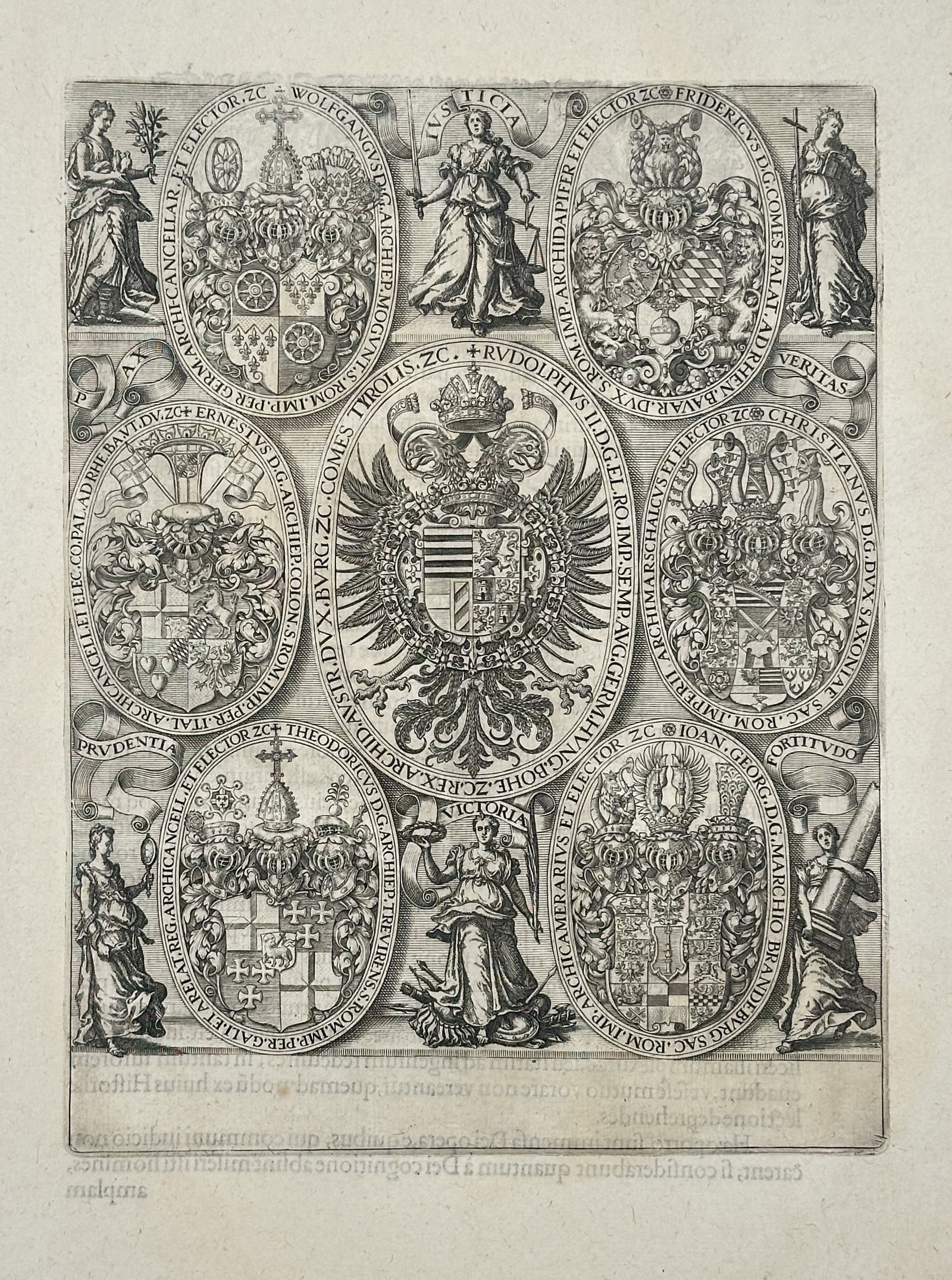 Theodore de Bry – Coat of Arms of the Holy Roman Empire and Allied States – Engraving (1 of 2)