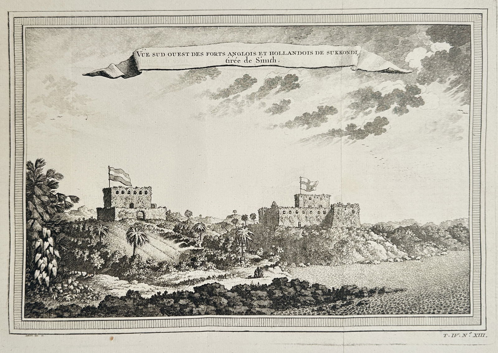 Jacques-Nicolas Bellin – South or East View of the English and Dutch Forts of Sekondi (1 of 2)