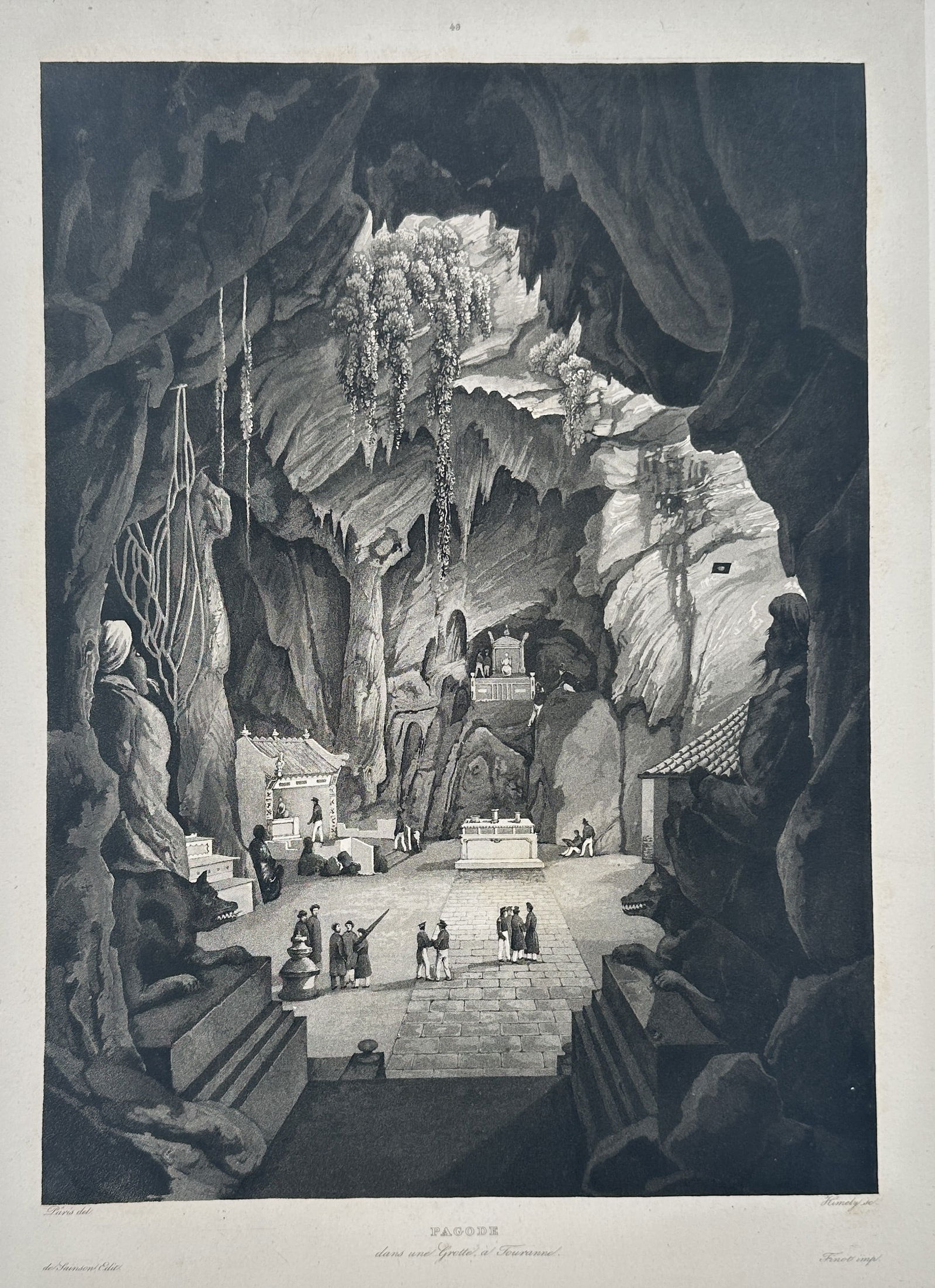 Louis Auguste de Sainson – Pagode (Pagoda) – Engraving (Circa 1830s) (1 of 2)
