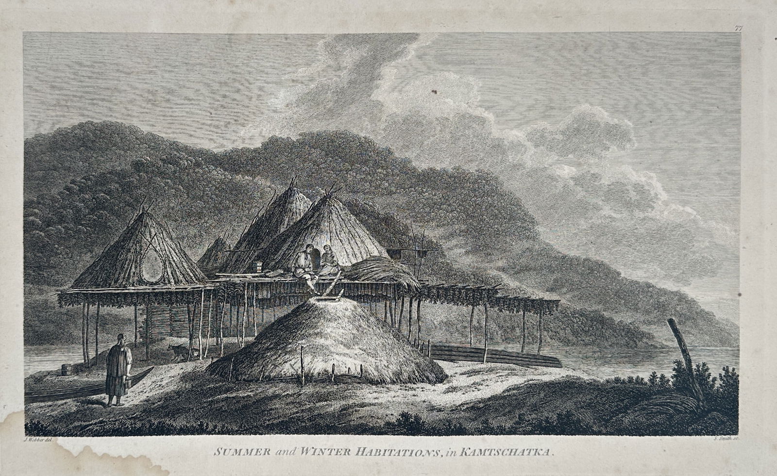 John Webber (1751–1779) – Summer and Winter Habitations, in Kamtschatka – Large folio (1784) (1 of 2)