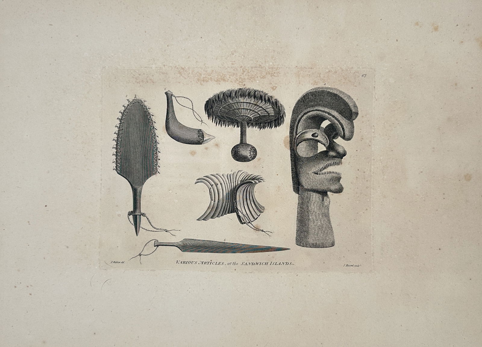 John Webber – Various Articles, Sandwich Islands – Large folio (1784) (1 of 2)