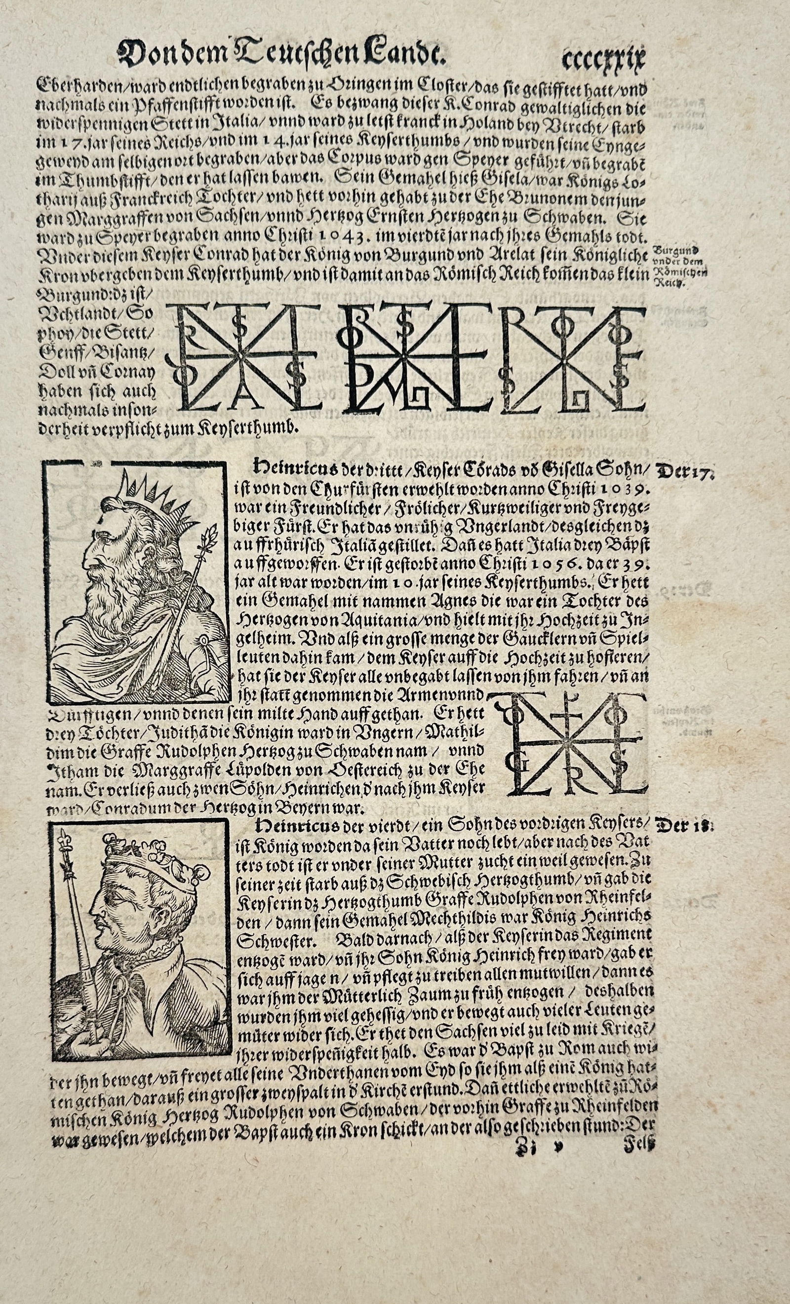 Sebastian Münster – Bohemian Kings and Historical Devices – Woodcut and Letterpress (Circa (1 of 2)