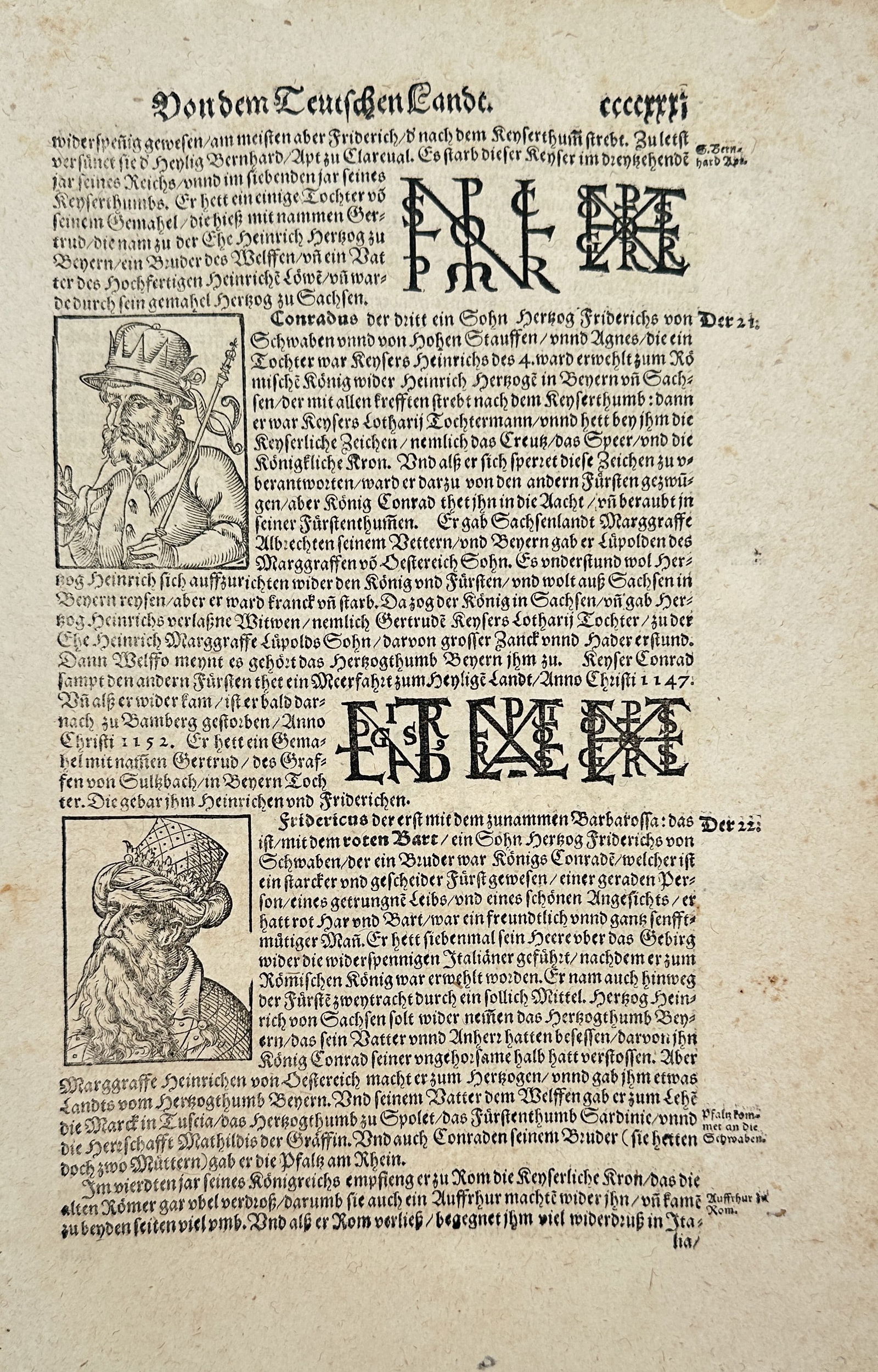 Sebastian Münster – Portraits and Historical Devices – Woodcut and Letterpress (1 of 2)