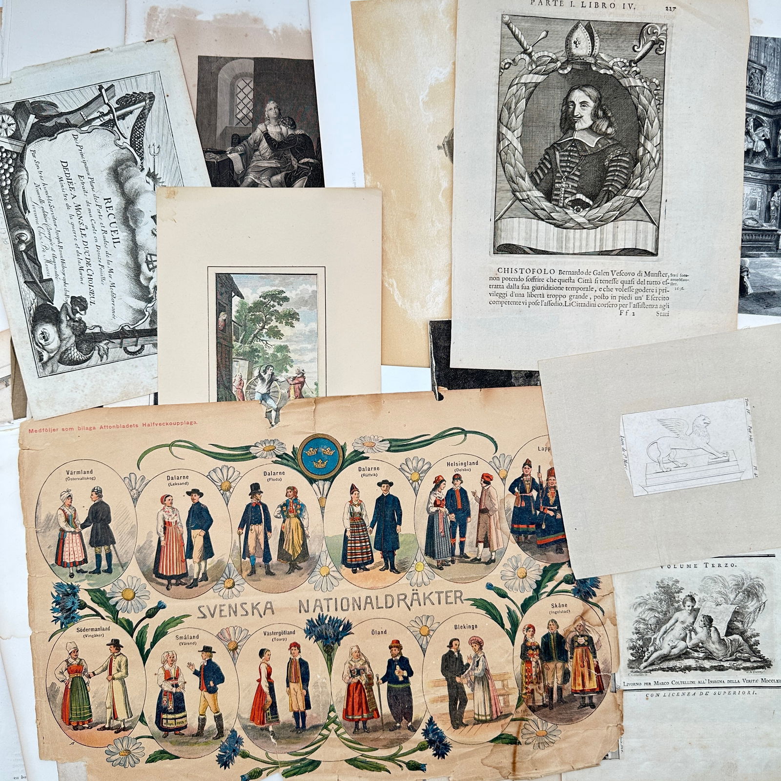 Various Artists – Lot of 80: European Historical Prints featuring Swedish National Costumes and (1 of 6)