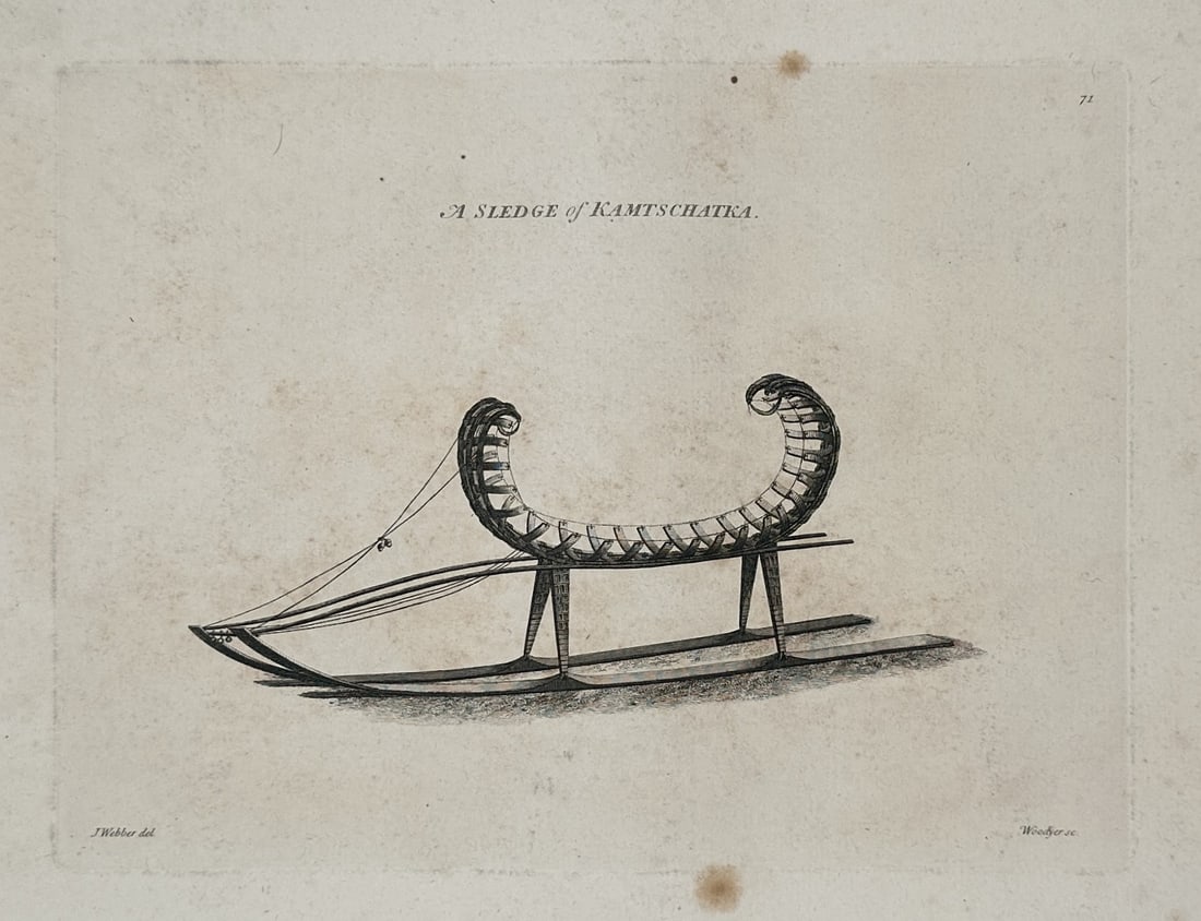 John Webber – A Sledge of Kamtschatka – Engraving (1784) (1 of 2)