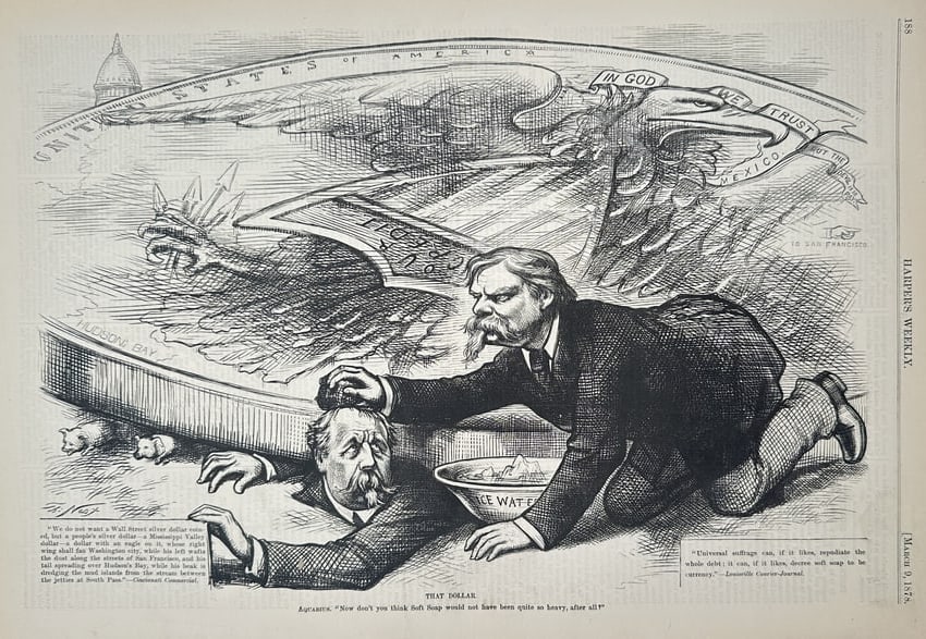 William Allen Rogers (1854–1931) – The Smile (Wall Street Gold Bug and Free Silver) – (1 of 2)