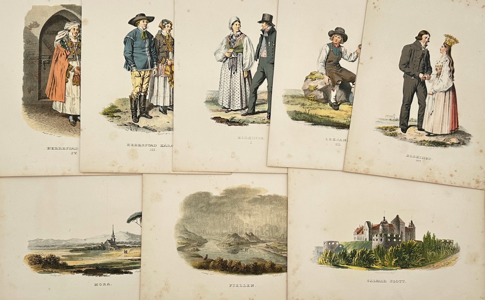 Christian Didrik Forssell – Approx. Set of 8: Regional Costumes (Rättvik, Leksand) and: This mixed Approx.The set of eight hand-coloured lithographs originates from the highly influential work of Christian Didrik Forssell, Ett År i Sverige (A Year in Sweden), which documents Swedish lan