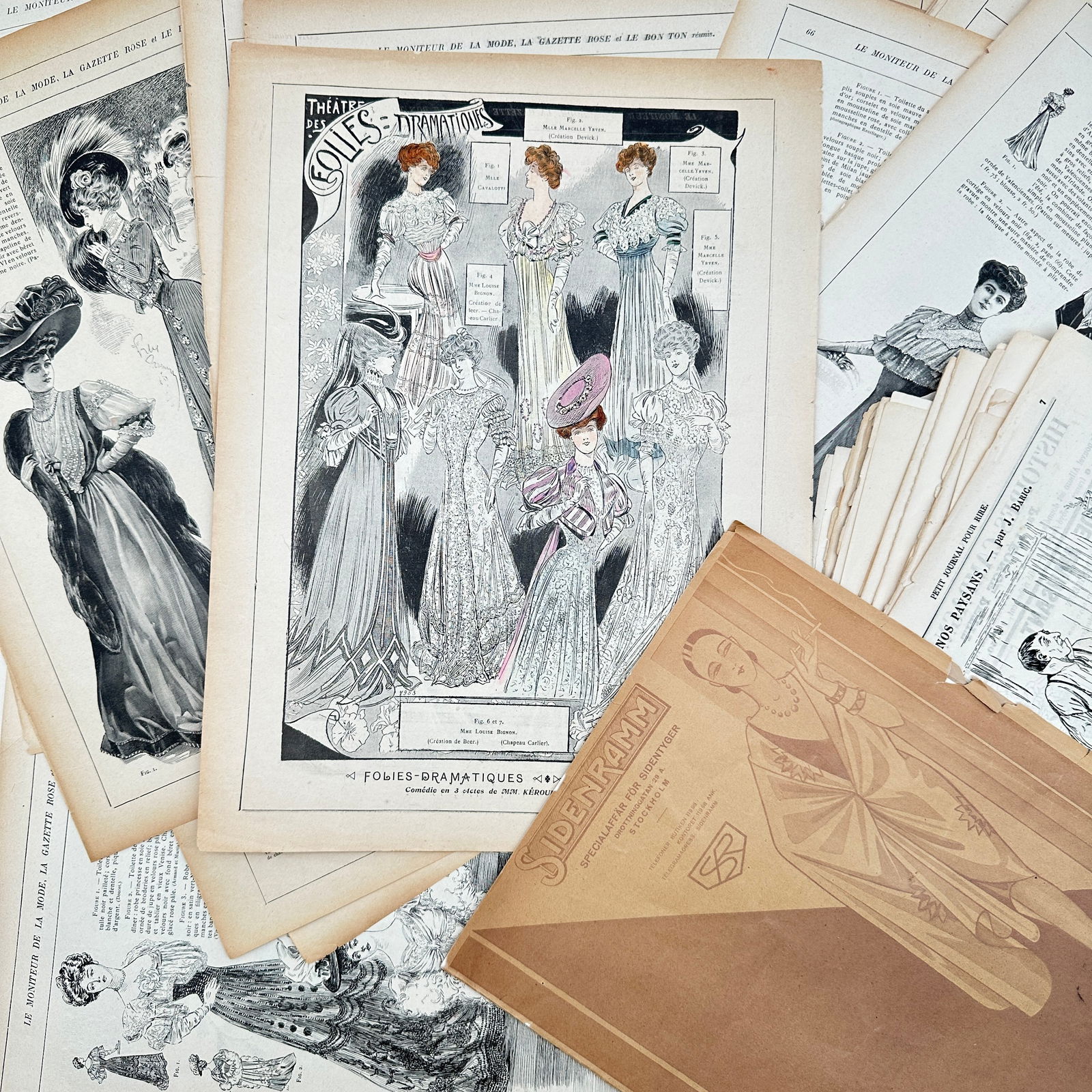 Various Artists/Illustrators – Lot of 50: Assorted Fashion Plates from Le Moniteur de la Mode and (1 of 1)