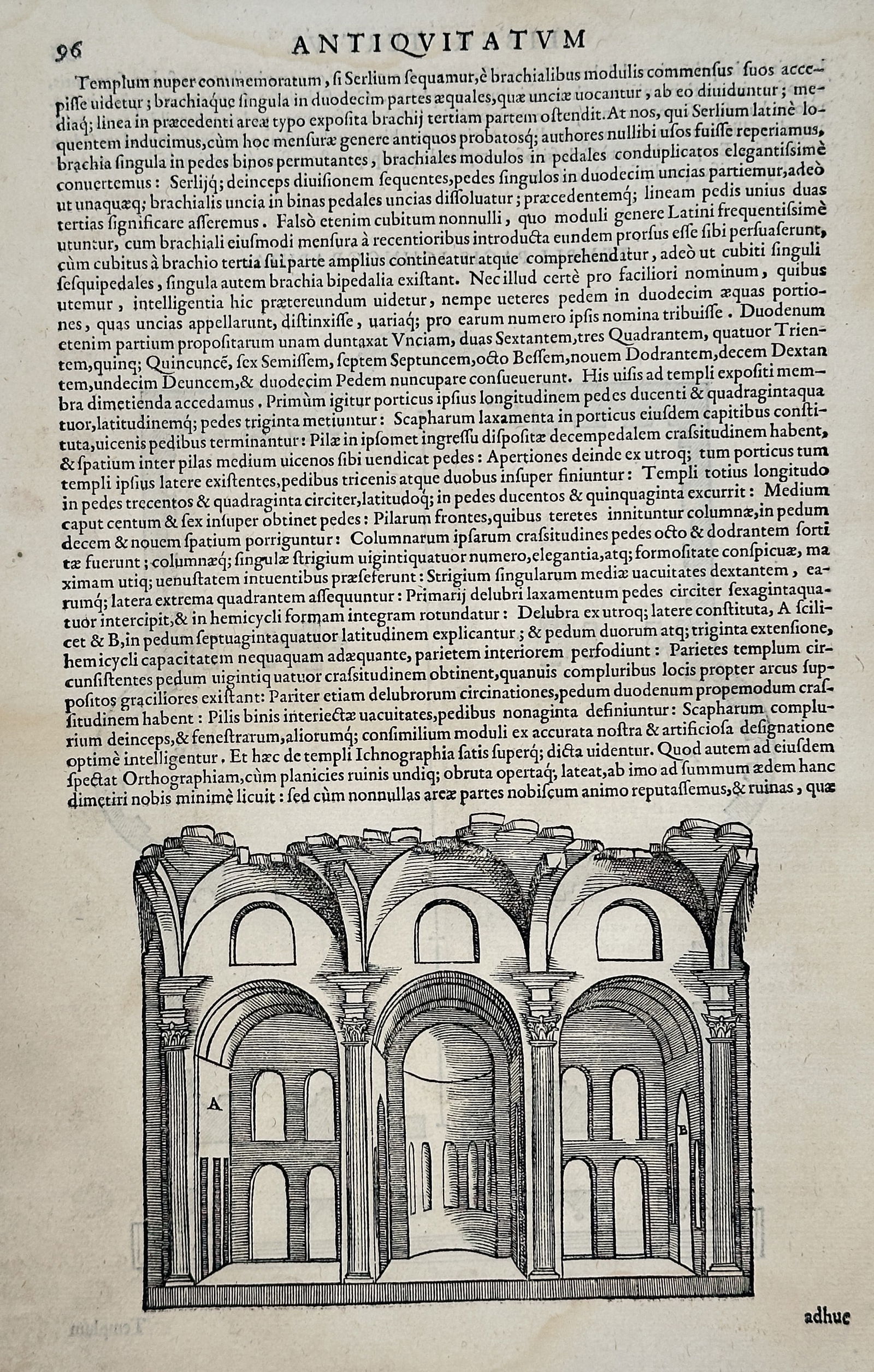 Andrea Palladio – Illustration of Roman Ruins – Woodcut (1570) (1 of 2)