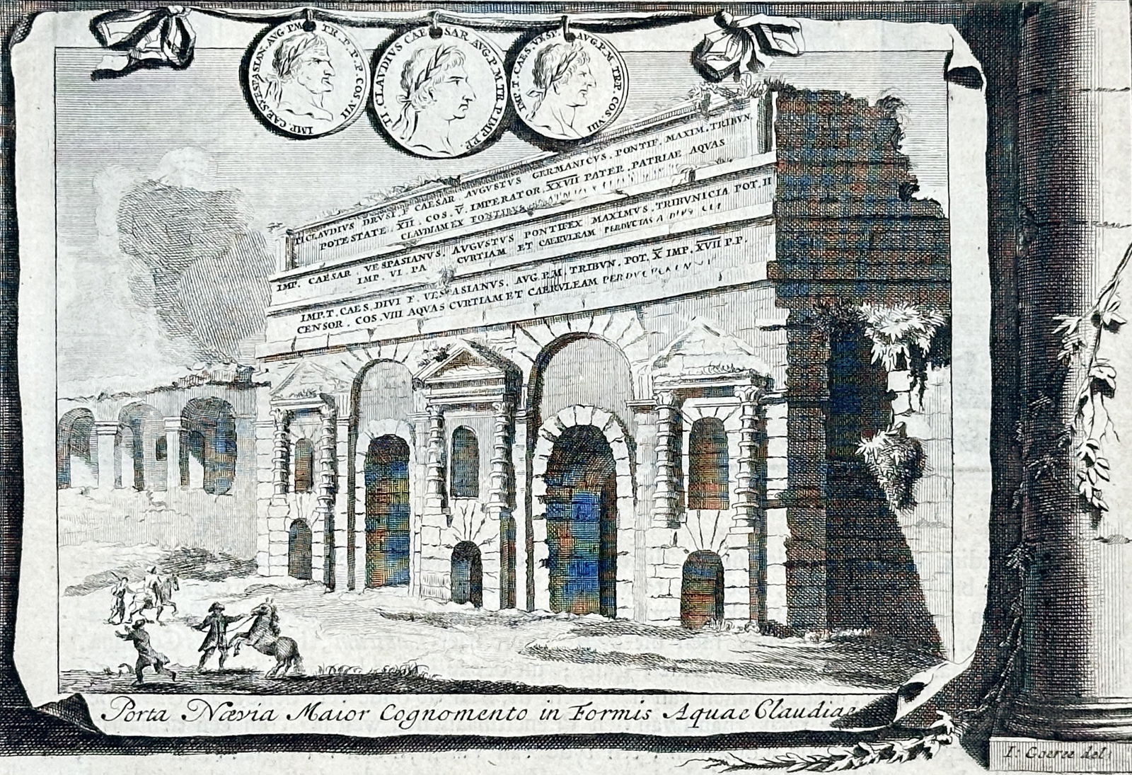 Jan van Vianen – Illustration of the Gate of Saint John in Rome – Engraving (18th Century) (1 of 3)