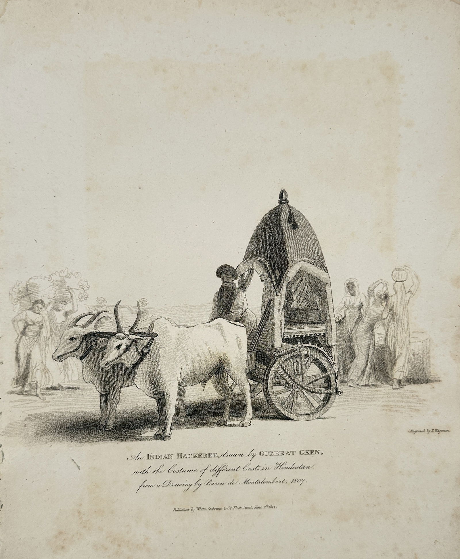 James Forbes – An Indian Hackeree Drawn by Guzerat Oxen, with the Costume of Different Casts in (1 of 2)