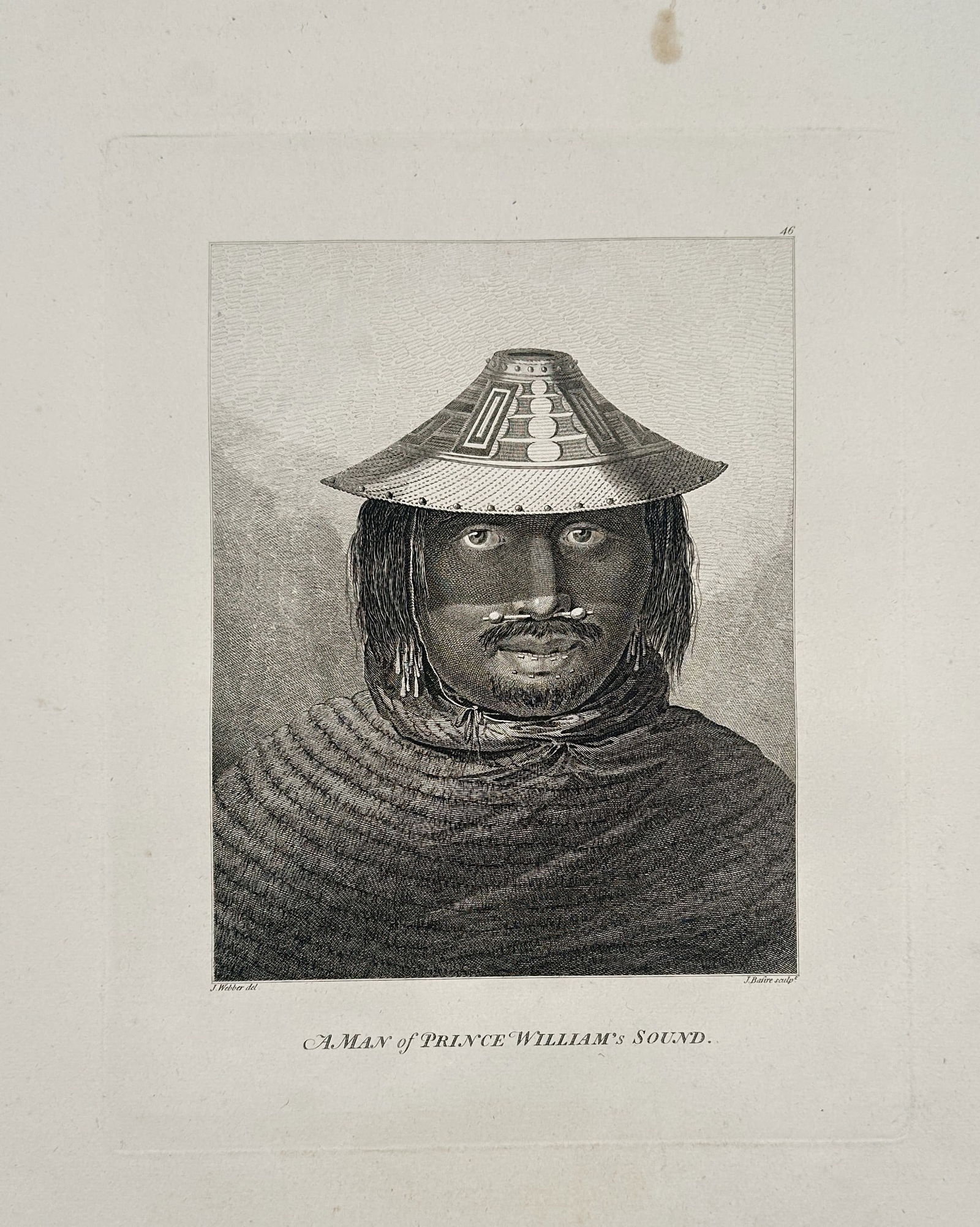 John Webber (1751–1793) – A Man of Prince William's Sound – Large Folio (1784) (1 of 2)
