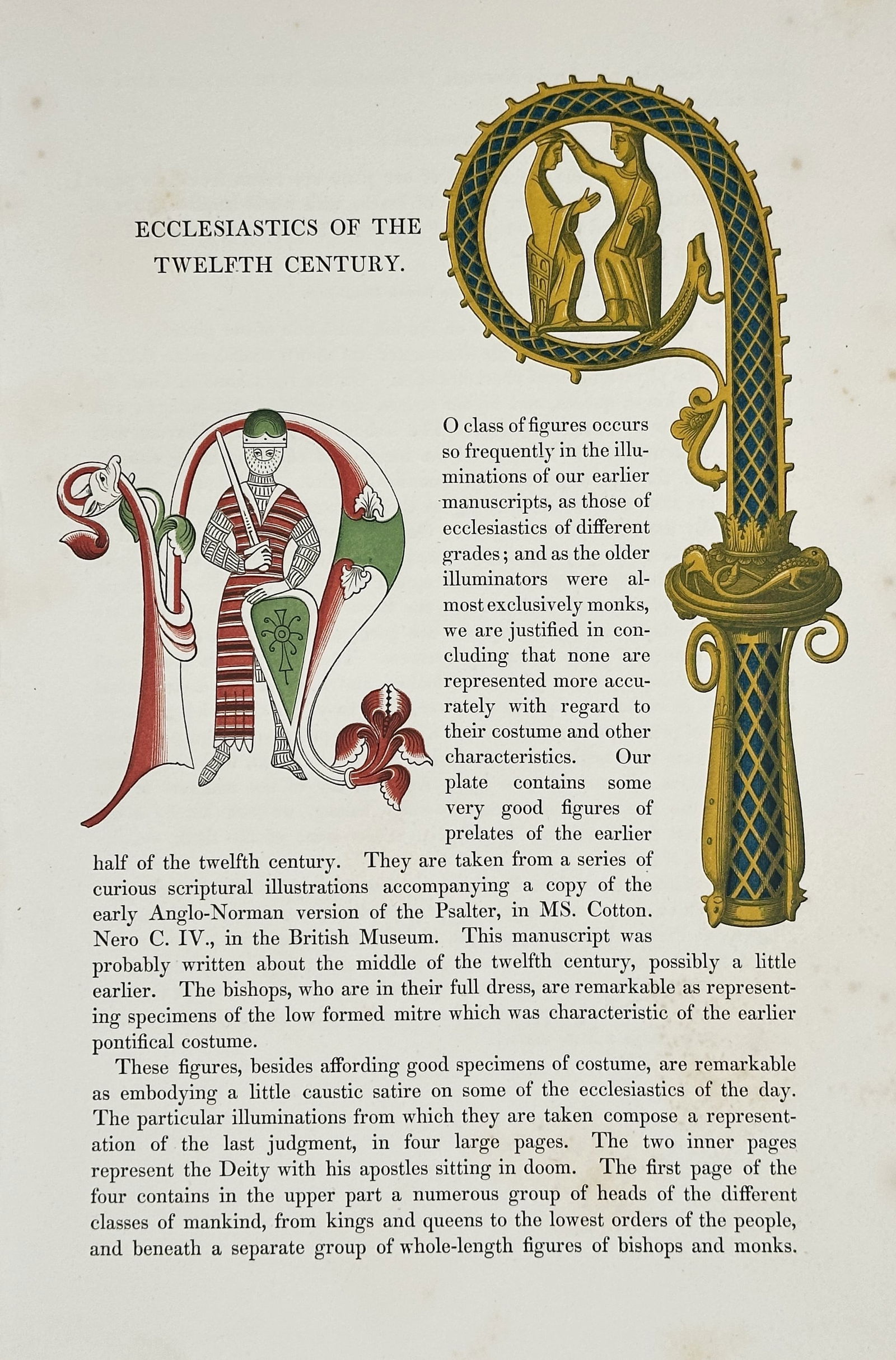 Henry Shaw – Ecclesiastics of the Twelfth Century – Wood-engraving and Chromoxylograph (Circa (1 of 2)