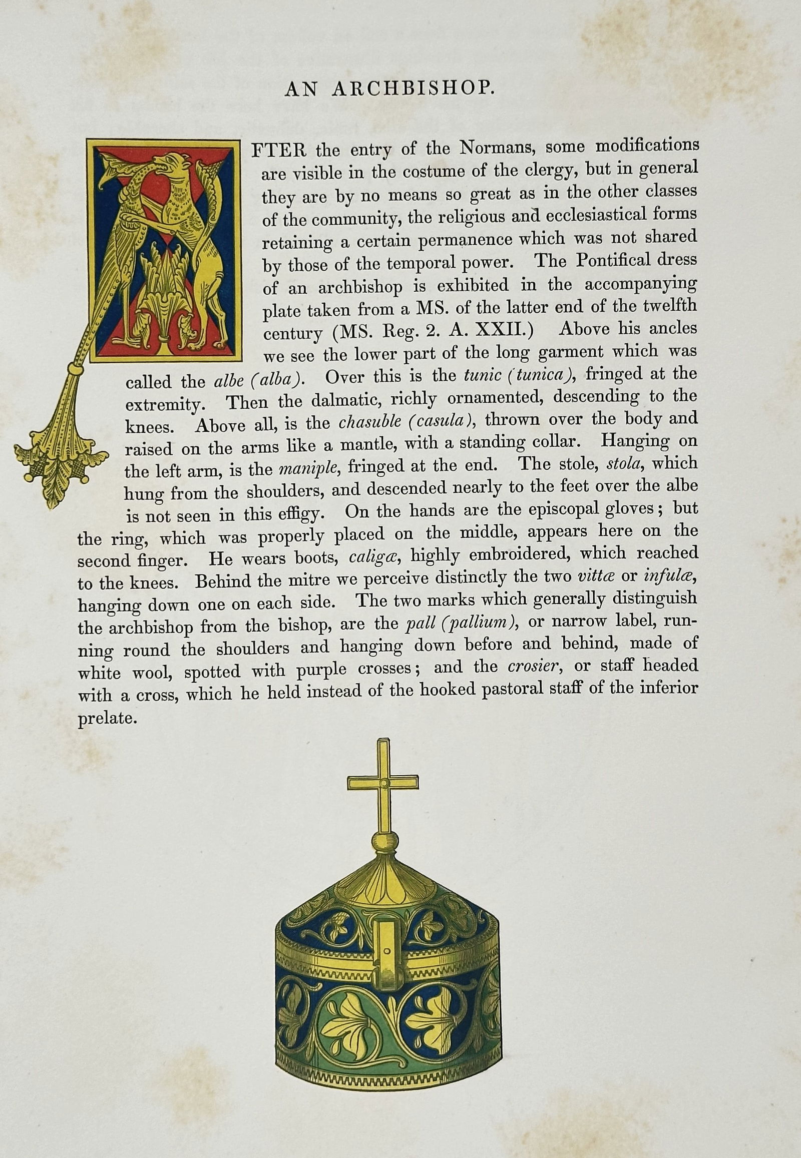 Henry Shaw – An Archbishop (Vestments and Ceremonial Objects) – Wood-engraving and (1 of 2)