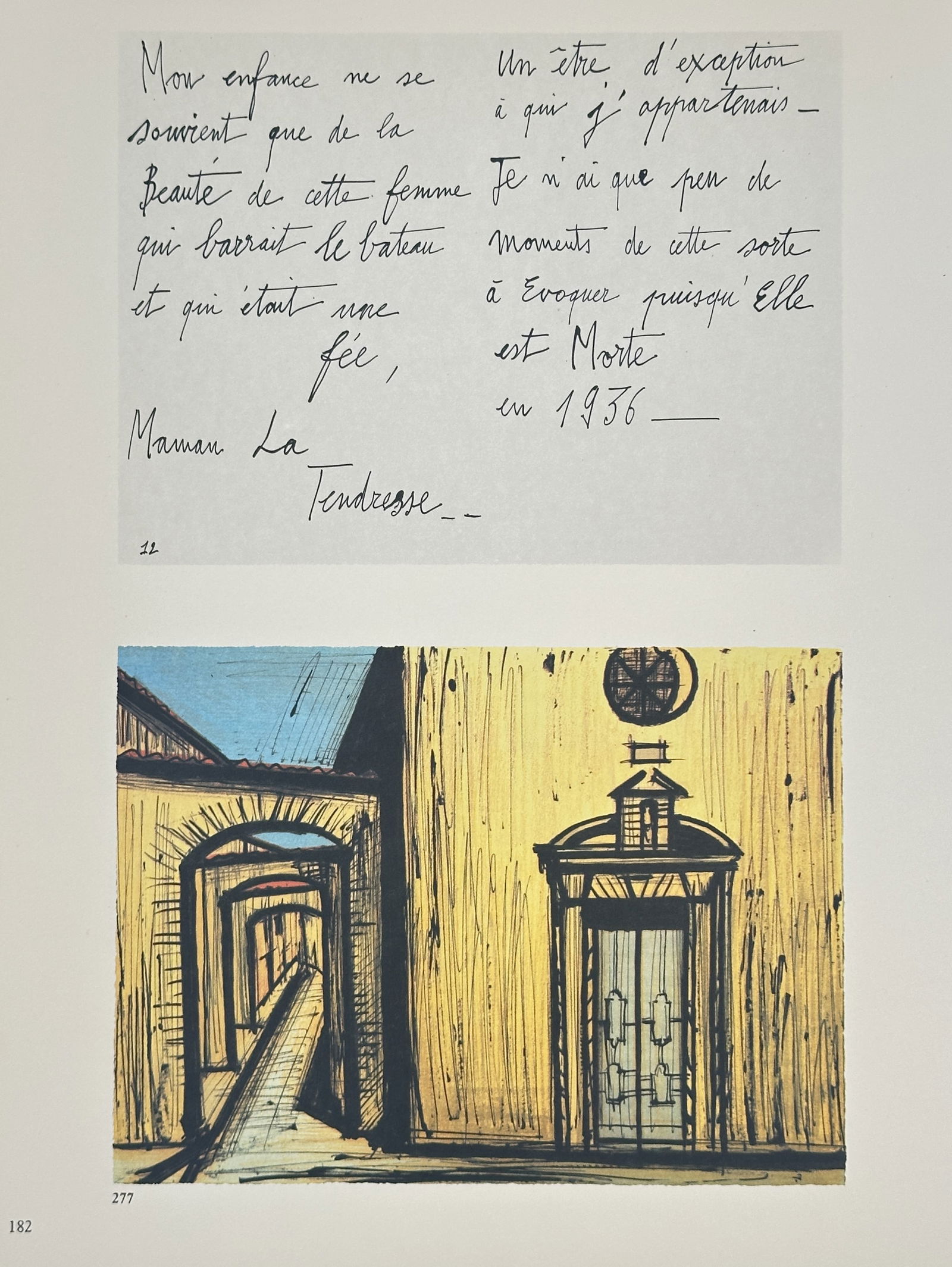 Bernard Buffet, after – Architectural Passage (Illustrated Text) – Offset print (20th Century) (1 of 2)
