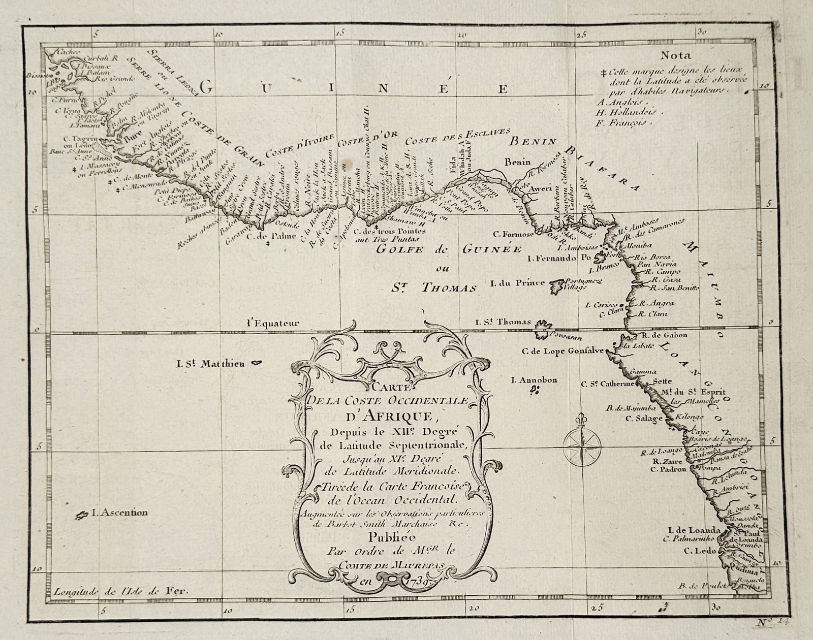 Antoine-François Prévost – Map of the West Coast of Africa from Sierra Leone to the Equator (1 of 2)