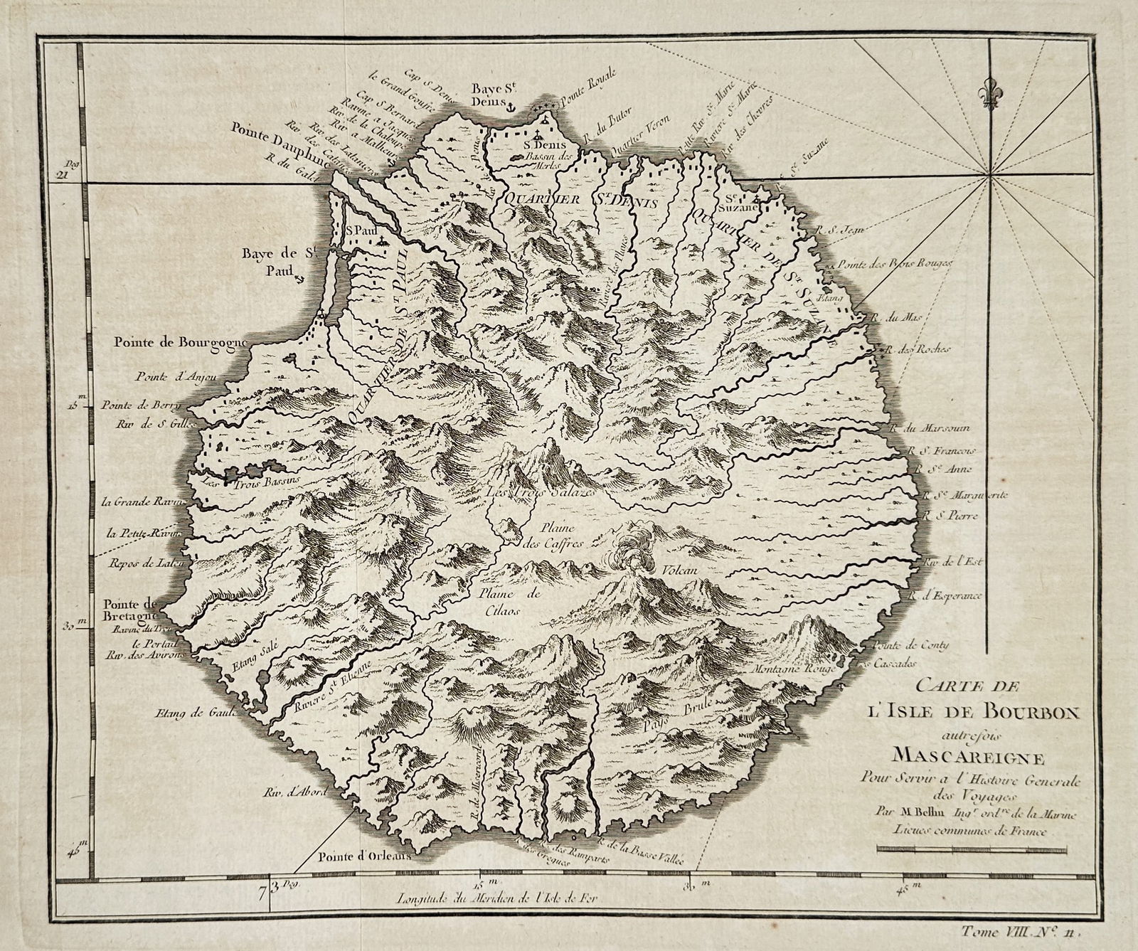 Antoine François Prévost (1697–1763) – Map of the Isle of Bourbon (Réunion Island) (1 of 2)