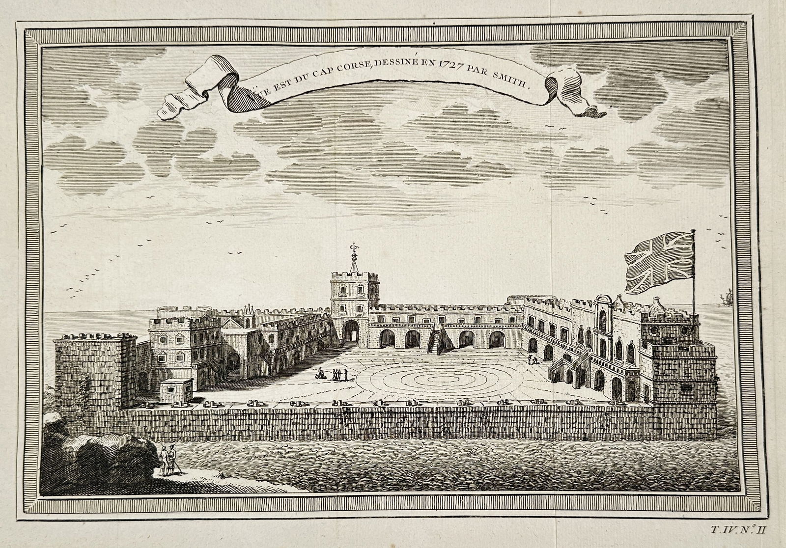 Antoine-François Prévost – East View of Cape Corse (Cape Coast Castle) – Copper engraving (1 of 2)