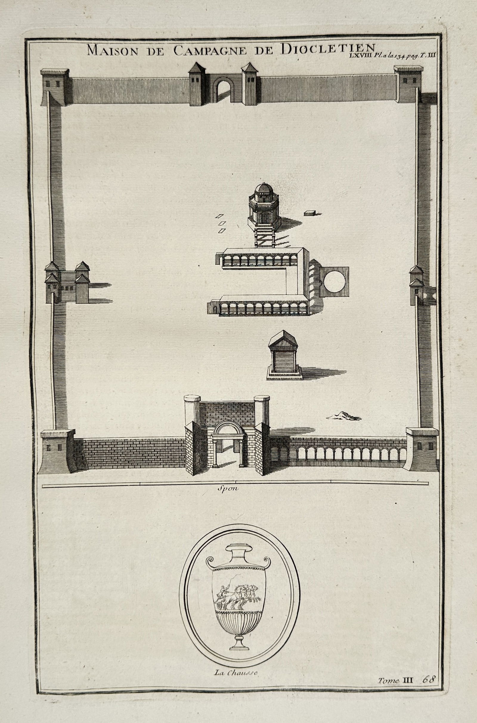 Bernard de Montfaucon – Plan of Diocletian's Country House (Split, Croatia) – Engraving (Circa (1 of 2)