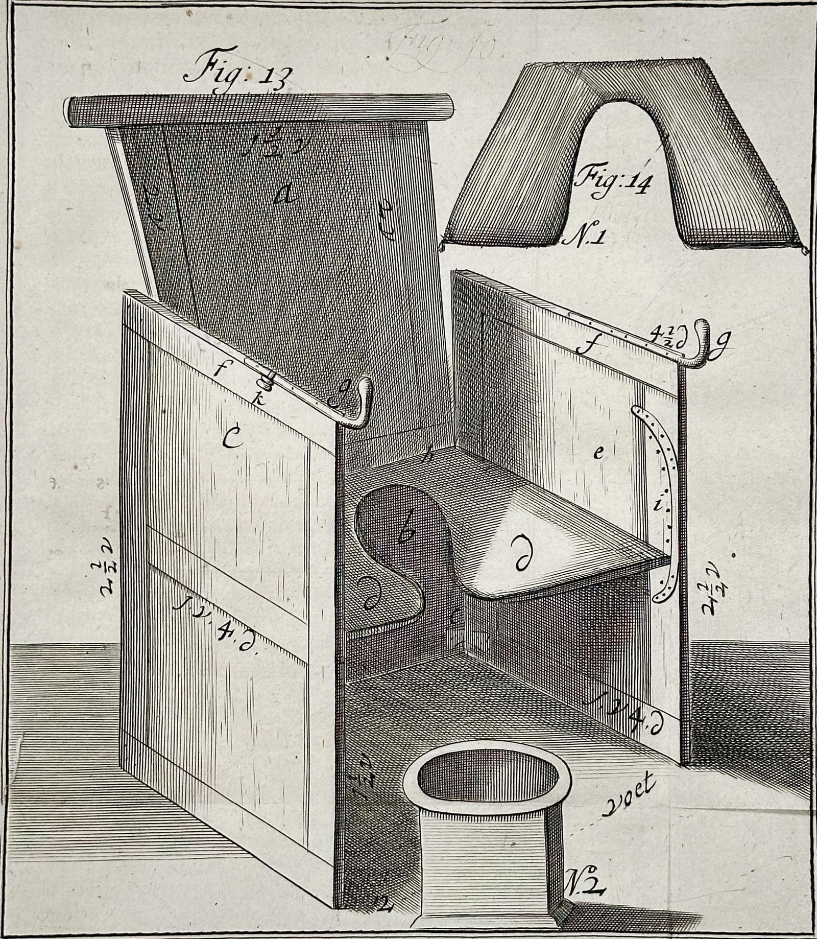 Hendrik van Deventer (1657–1724) – Obstetrical Chair Design – Engraving (c. 1701) (1 of 3)