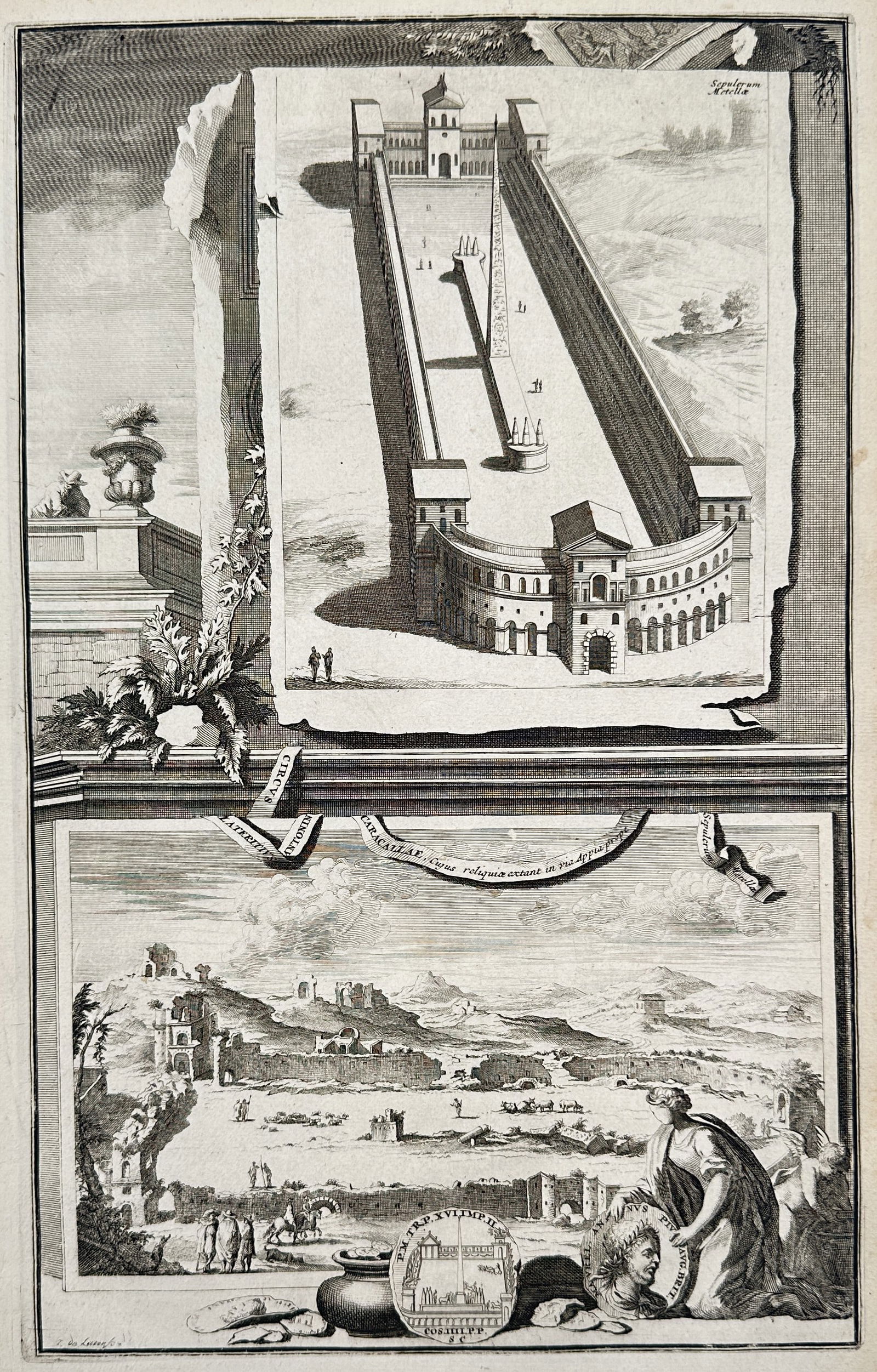 Jan Goeree (1670–1731) – Topographical Illustrations of Ancient Structures – Engraving (1 of 2)