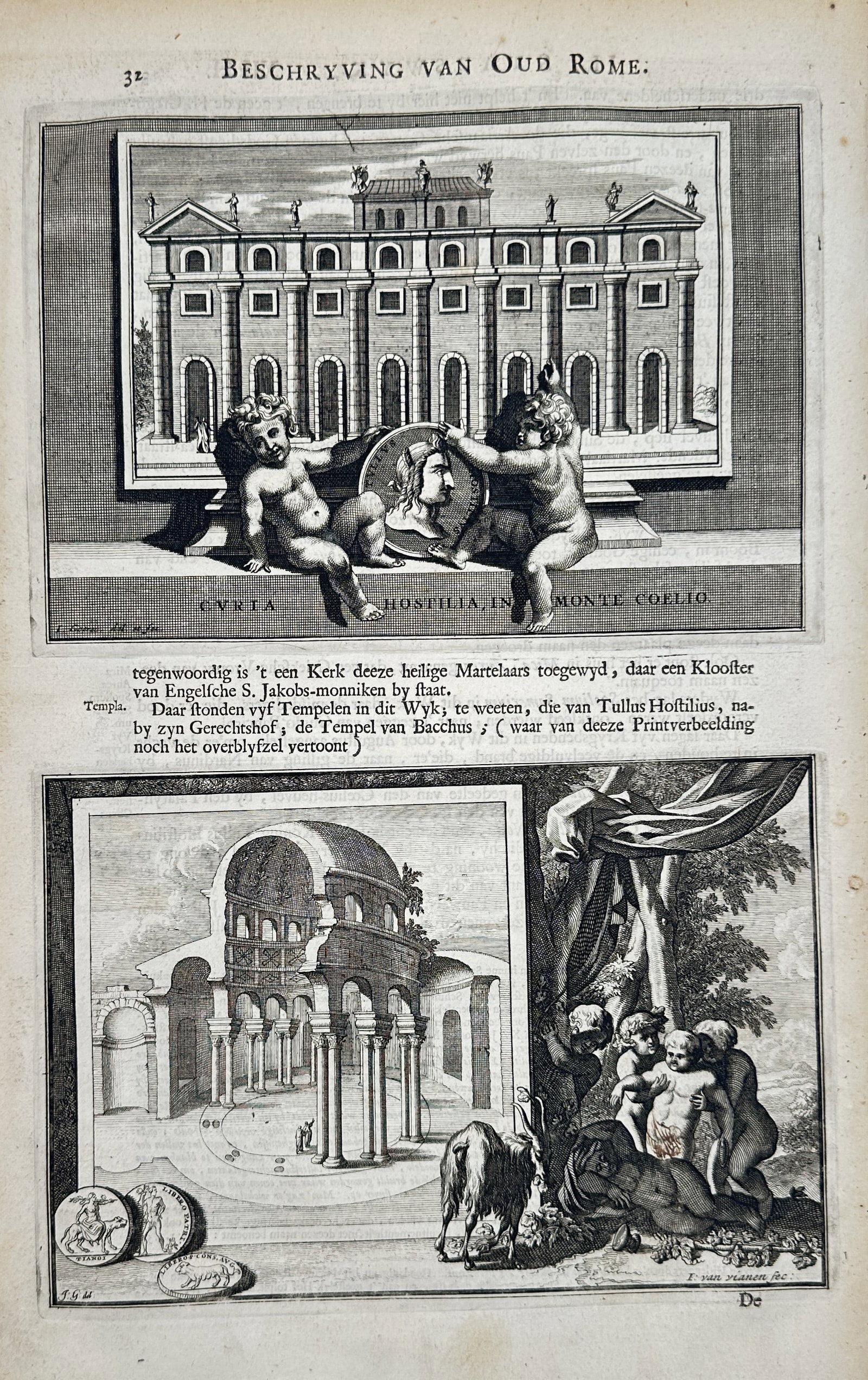 Jacob Goeree (1670–1730), after – Set of Two Ancient Roman Architecture – Engraving (1 of 2)