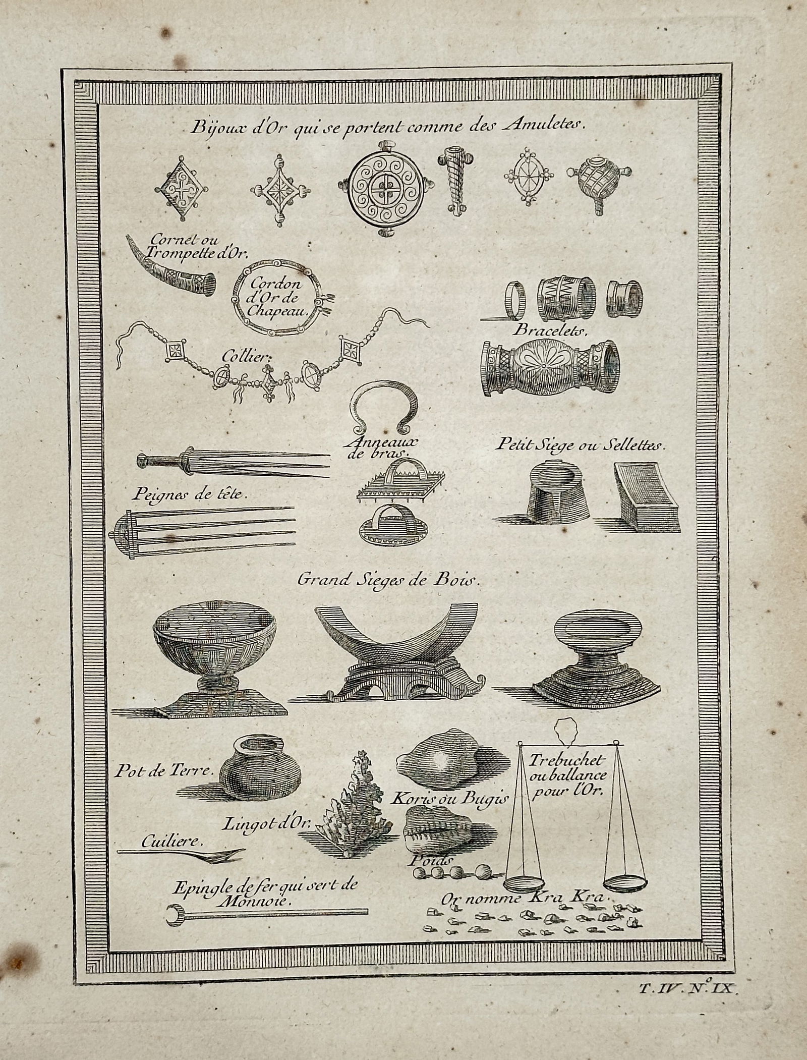 Antoine-François Prévost (1697–1763) – Gold Jewelry and Artifacts of the Hindustanis – (1 of 2)
