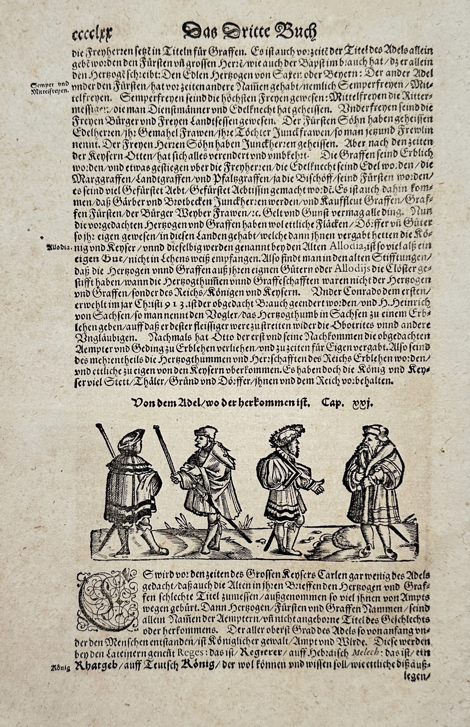 Sebastian Münster – The Third Book: Landsknecht Soldiers in Procession – Woodcut (circa 1544): This illustration is a woodcut originally included within a page of German text from Das Dritte Buch (The Third Book) of Sebastian Münster's landmark work, Cosmographia. The image, located below the 
