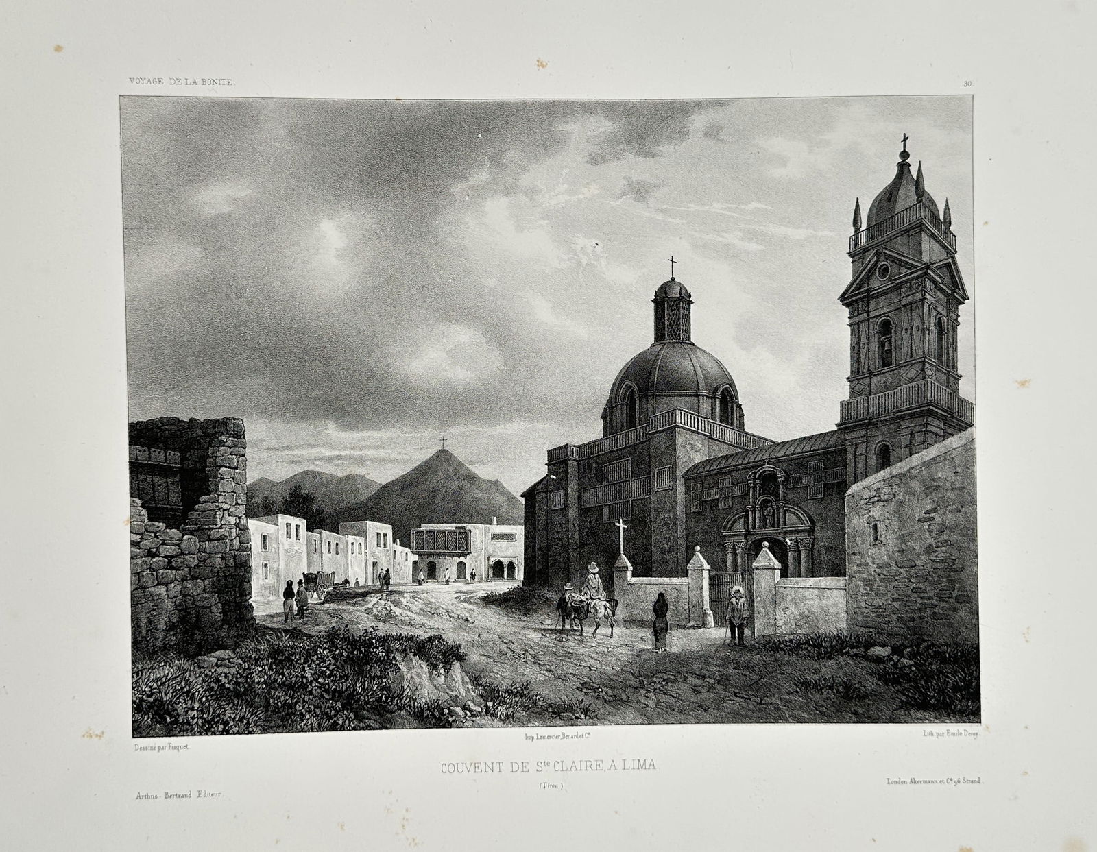 Barthélemy Lauvergne (1804–1871) – Topographical Illustration of the Convent of St. Clare in (1 of 2)