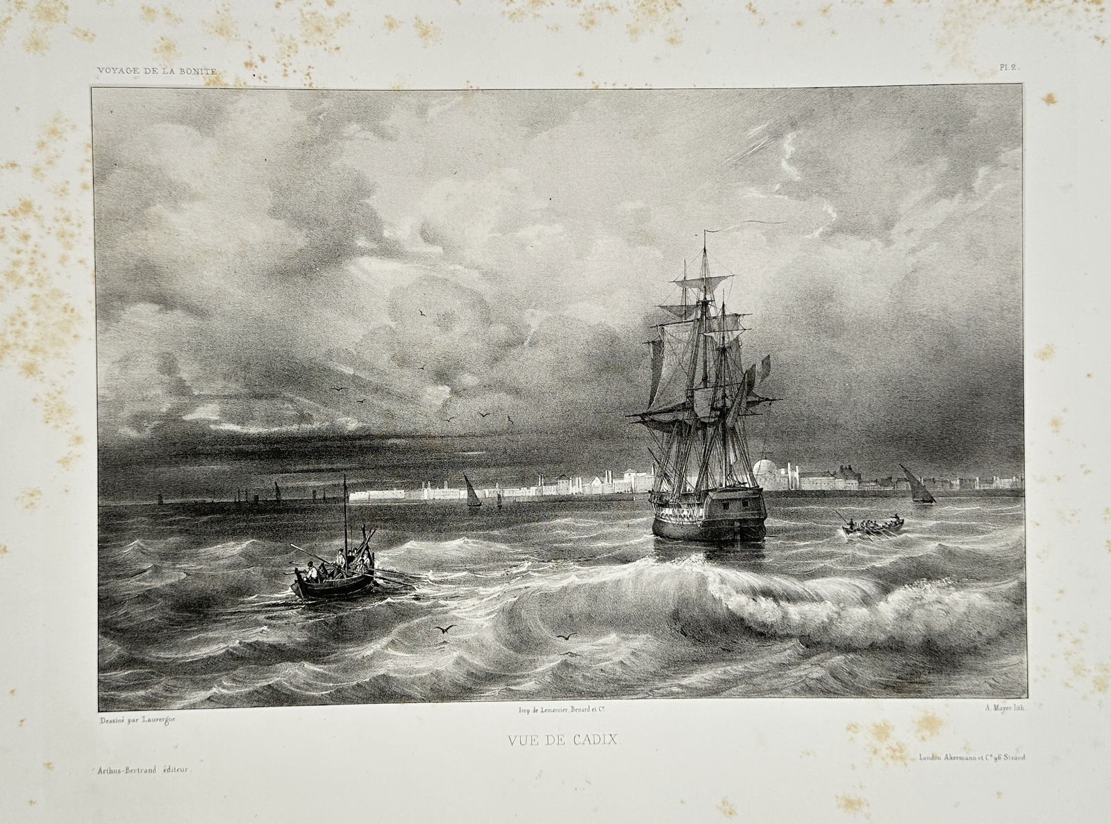 Barthélemy Lauvergne (1804–1871) – Topographical Illustration of the City of Callao, Peru (1 of 2)