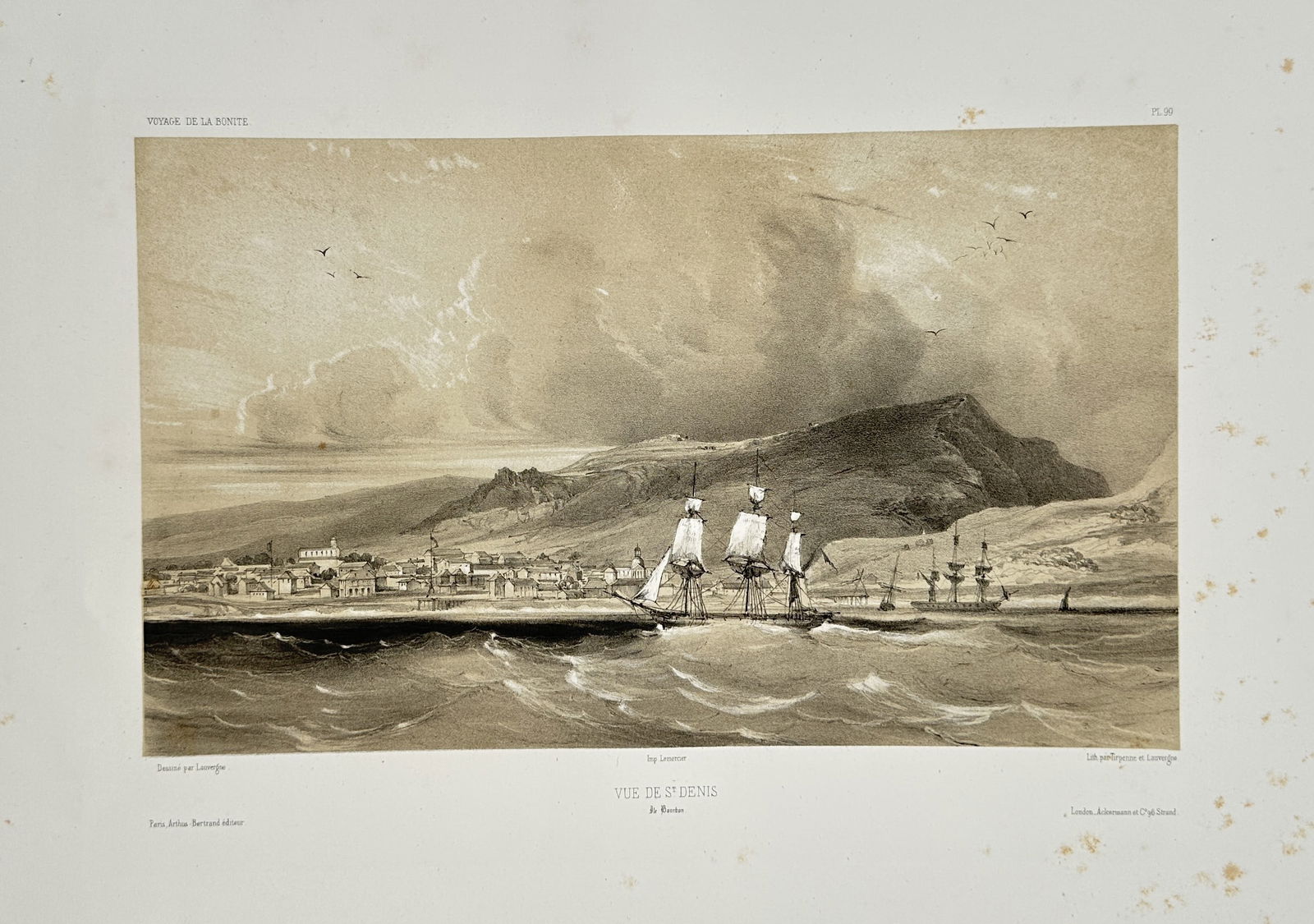 Barthélemy Lauvergne (1804–1871) – Topographical Illustration of the Port of Valparaiso (1 of 2)