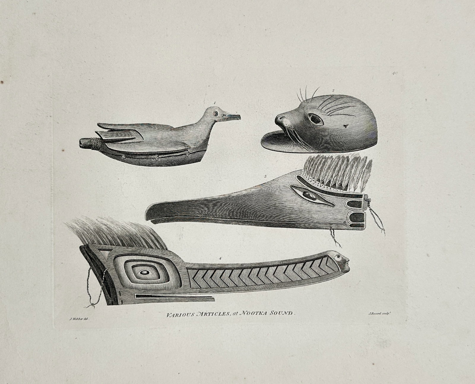 John Webber (1751-1793) – Various Articles at Nootka Sound – Large Folio Engraving (c. 1784) (1 of 2)