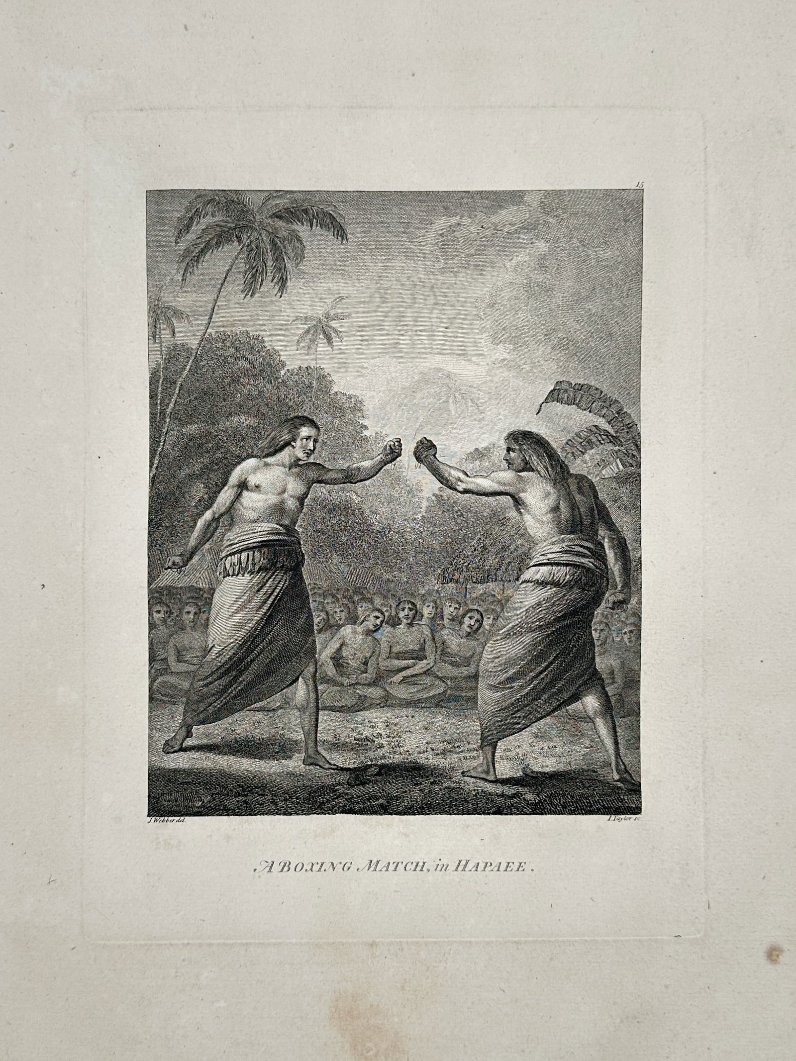 John Webber (1751-1793) – A Boxing Match, in Hapaee – Large Folio Engraving (c. 1784) (1 of 2)