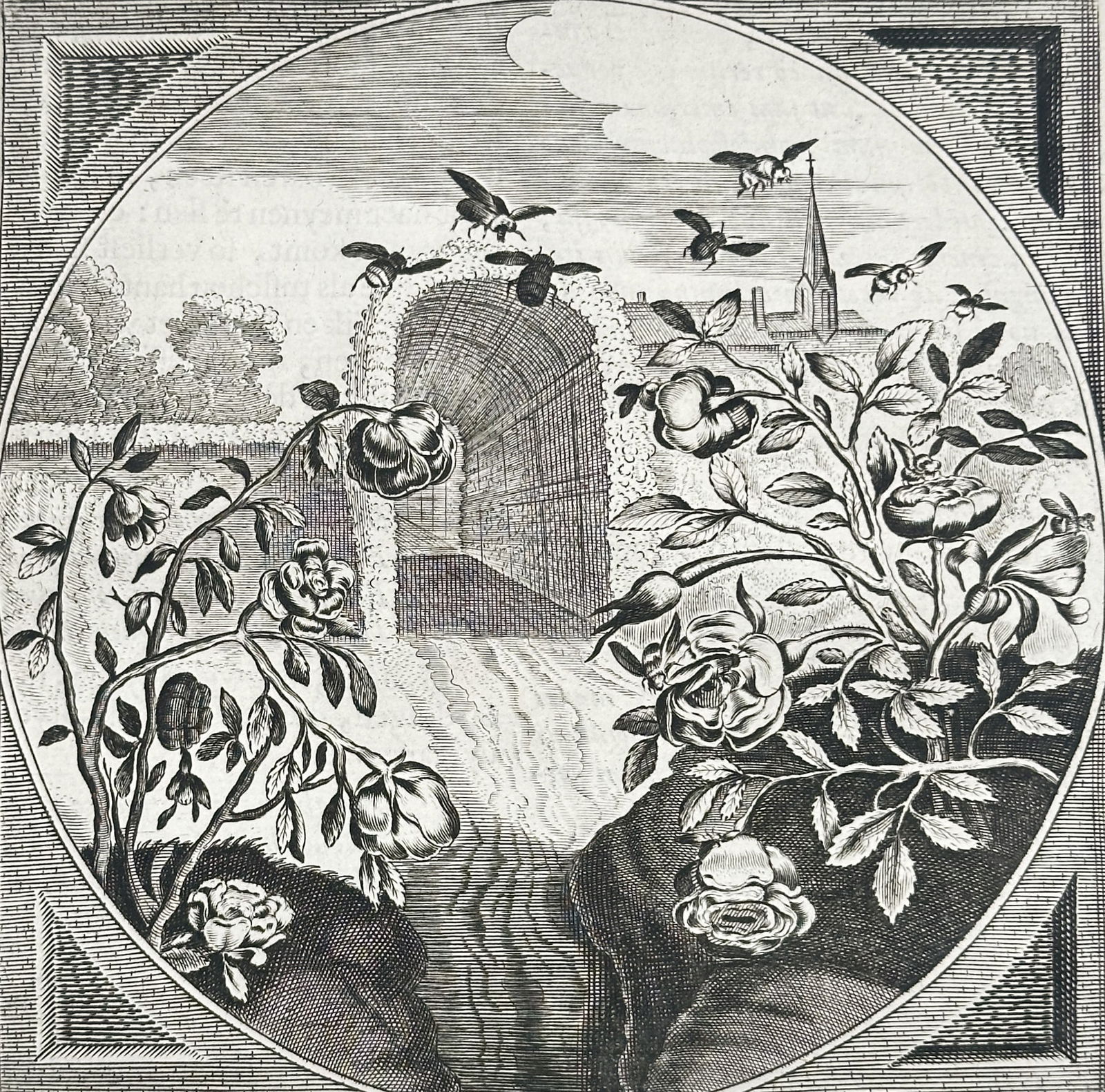 Jacob Cats (1577-1660) – Ugly is the love of an old man – Engraving (c. 1726): This large folio engraving is a page from the works of the Dutch poet Jacob Cats, his Alle de Wercken (Complete Works). It features Emblem XXXIII, "Turpe senilis amor" ("Ugly is the love of an old man