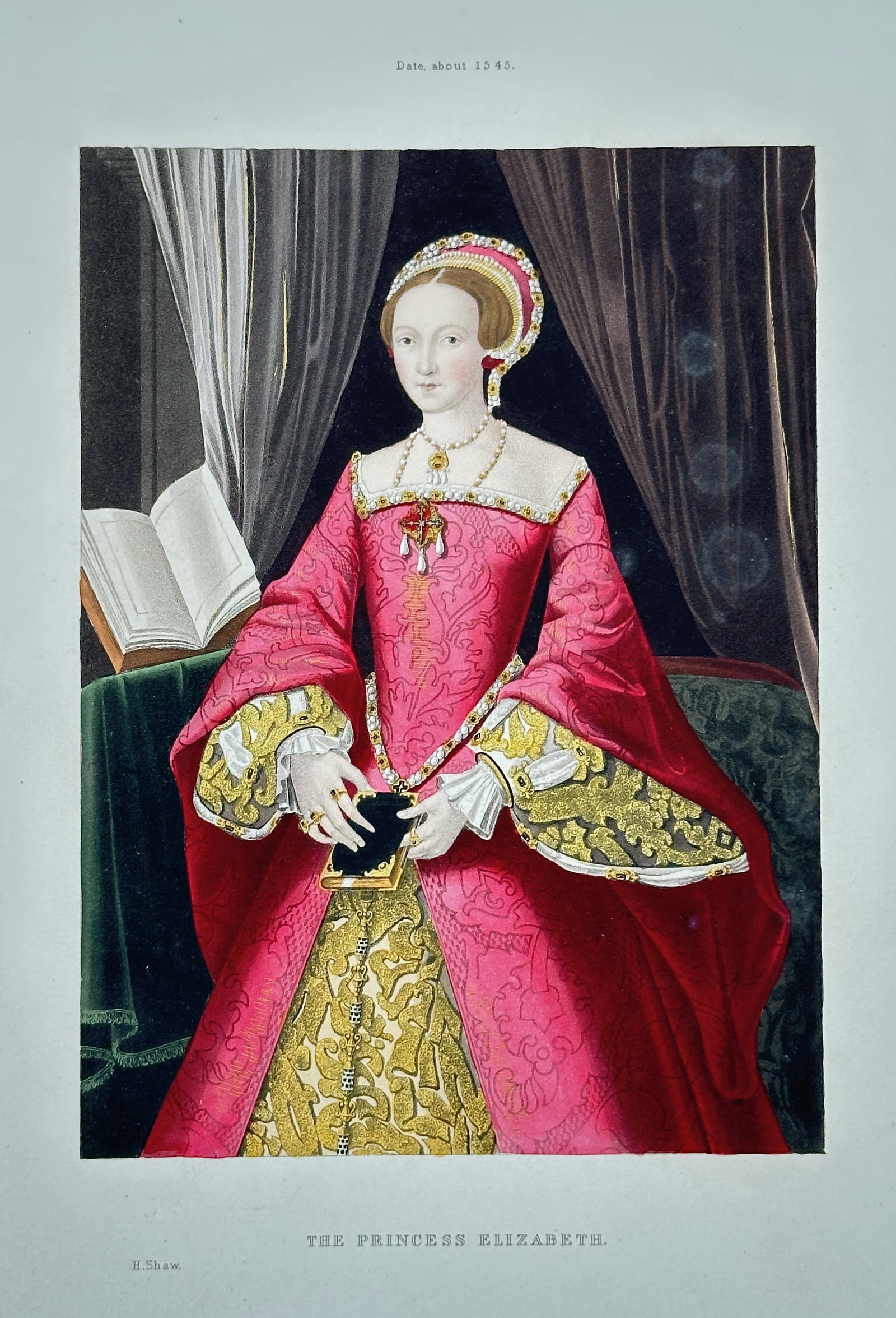 Henry Shaw – The Princess Elizabeth – Hand-colored engraving (circa 1833–1843) (1 of 2)