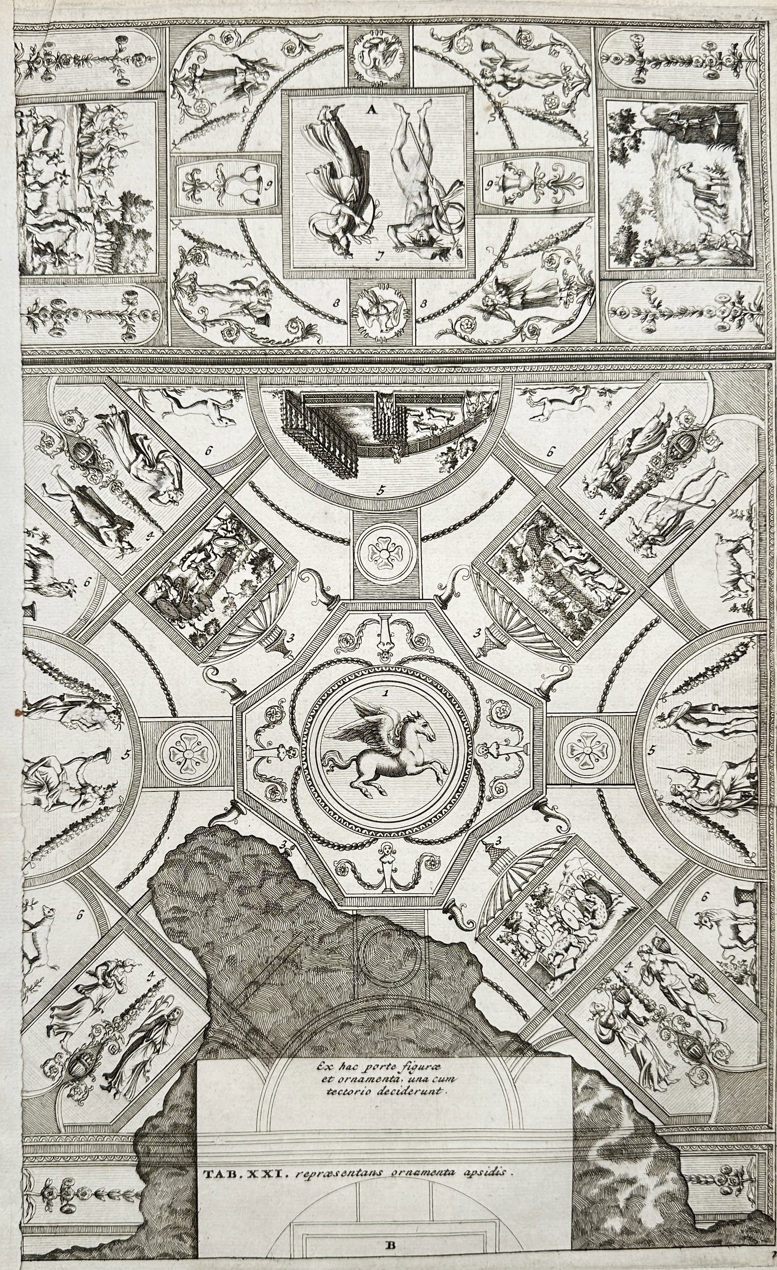 Jan Goeree (1670–1731) – Representation of Ceiling Ornaments – Engraving ((circa 1705–1710) (1 of 2)