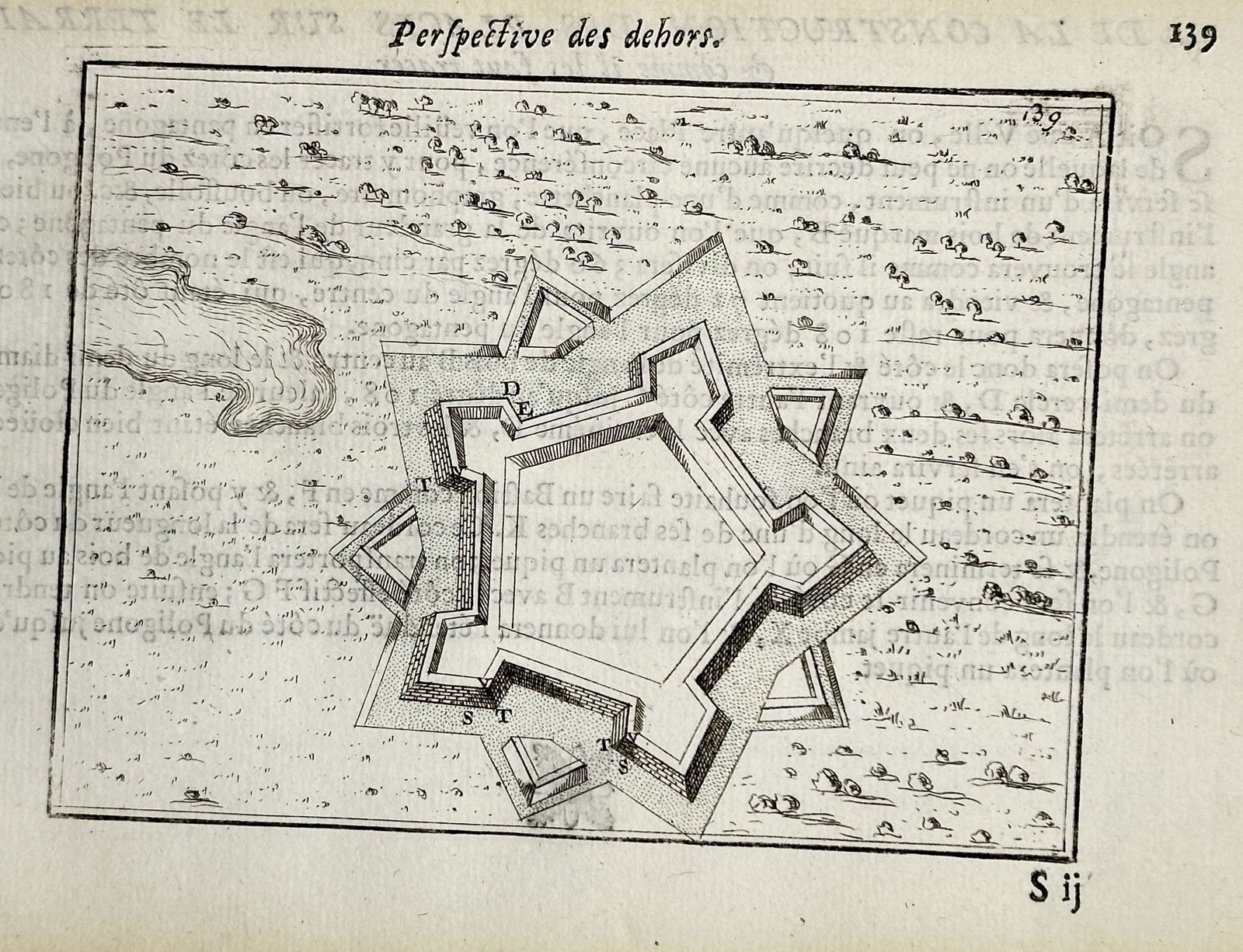 Allain Manesson Mallet (1630–1706) – Perspective of the Outer Works – Engraving (1671) (1 of 2)