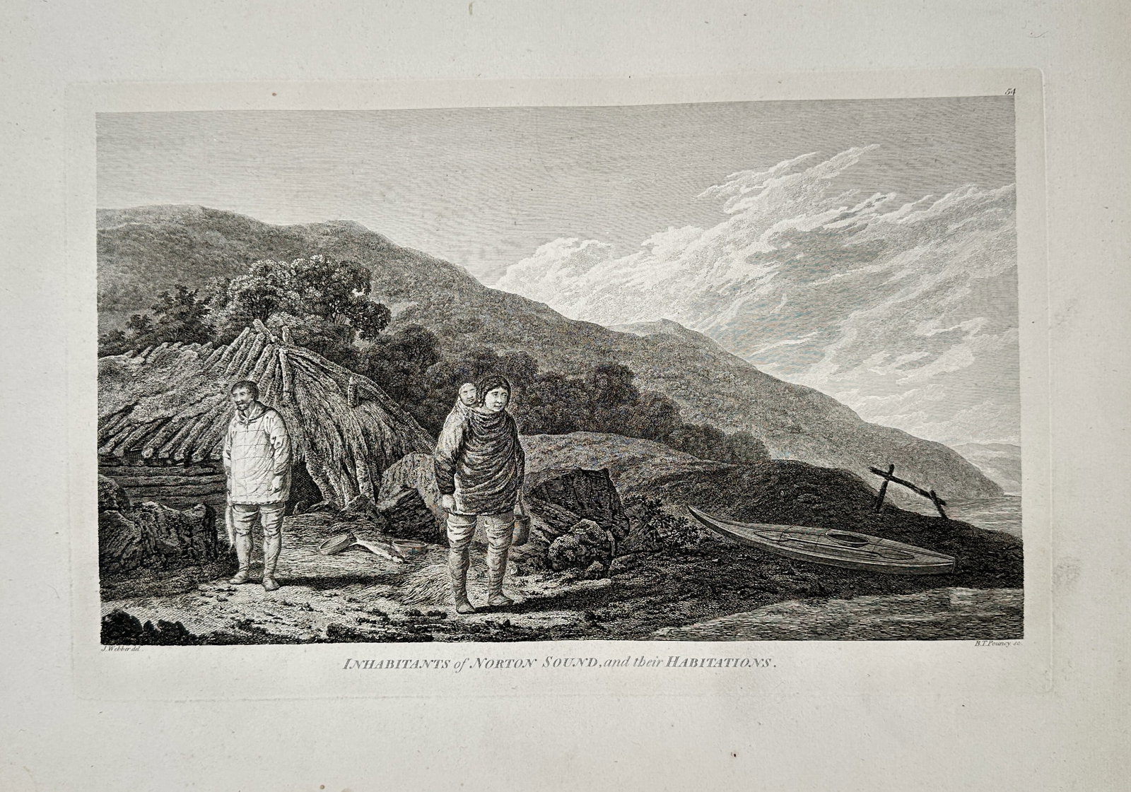 John Webber (1751–1793) – Inhabitants of Norton Sound, and their Habitations – Engraving (1 of 2)