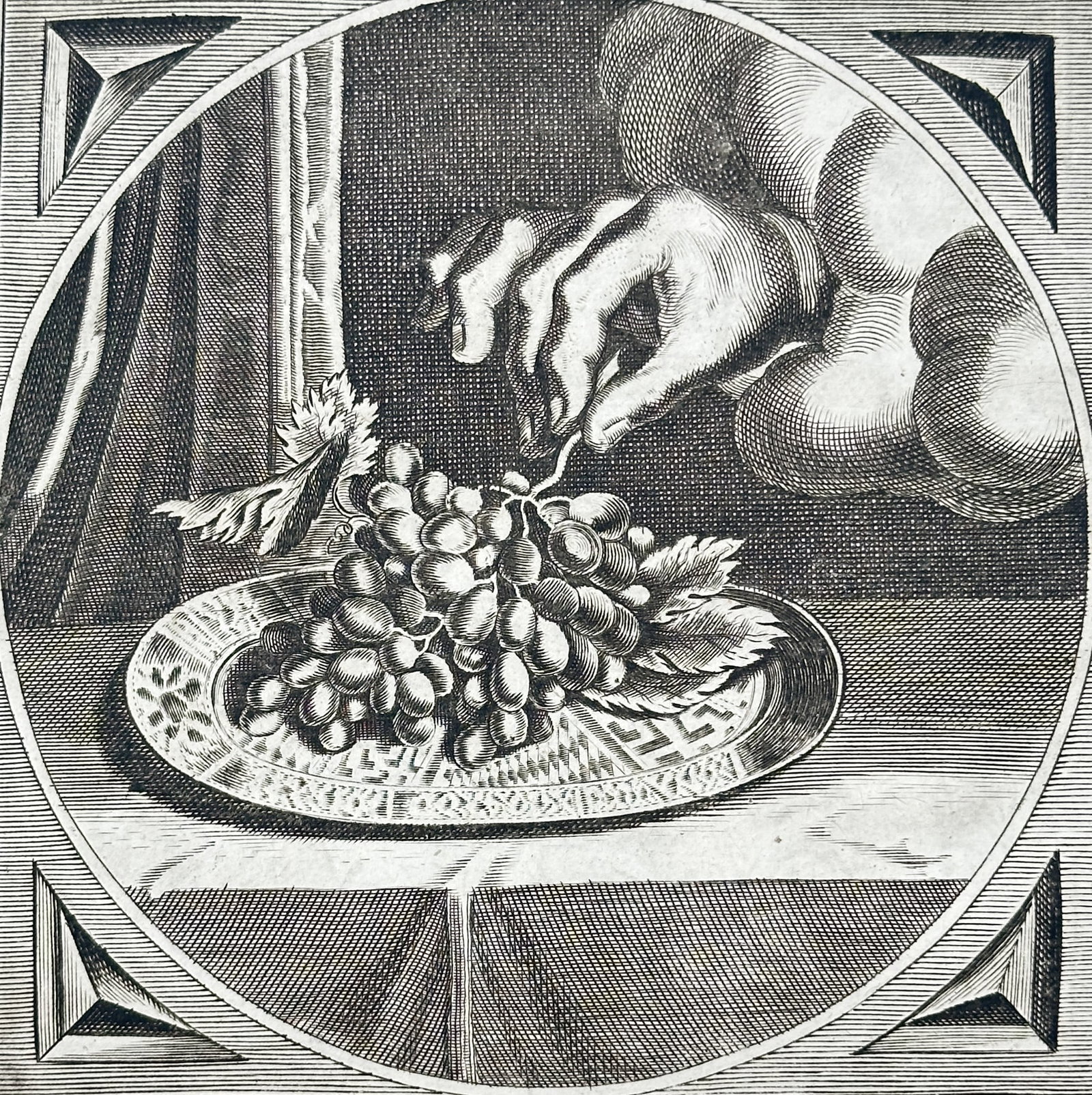 Jacob Cats – Emblem: There is a Handle on Everything (Omnibus Ansa Rebus Inest): This page from an emblem book presents a central engraving illustrating the Latin motto, Omnibus Ansa Rebus Inest (There is a Handle on Everything), which suggests that every opportunity or difficulty