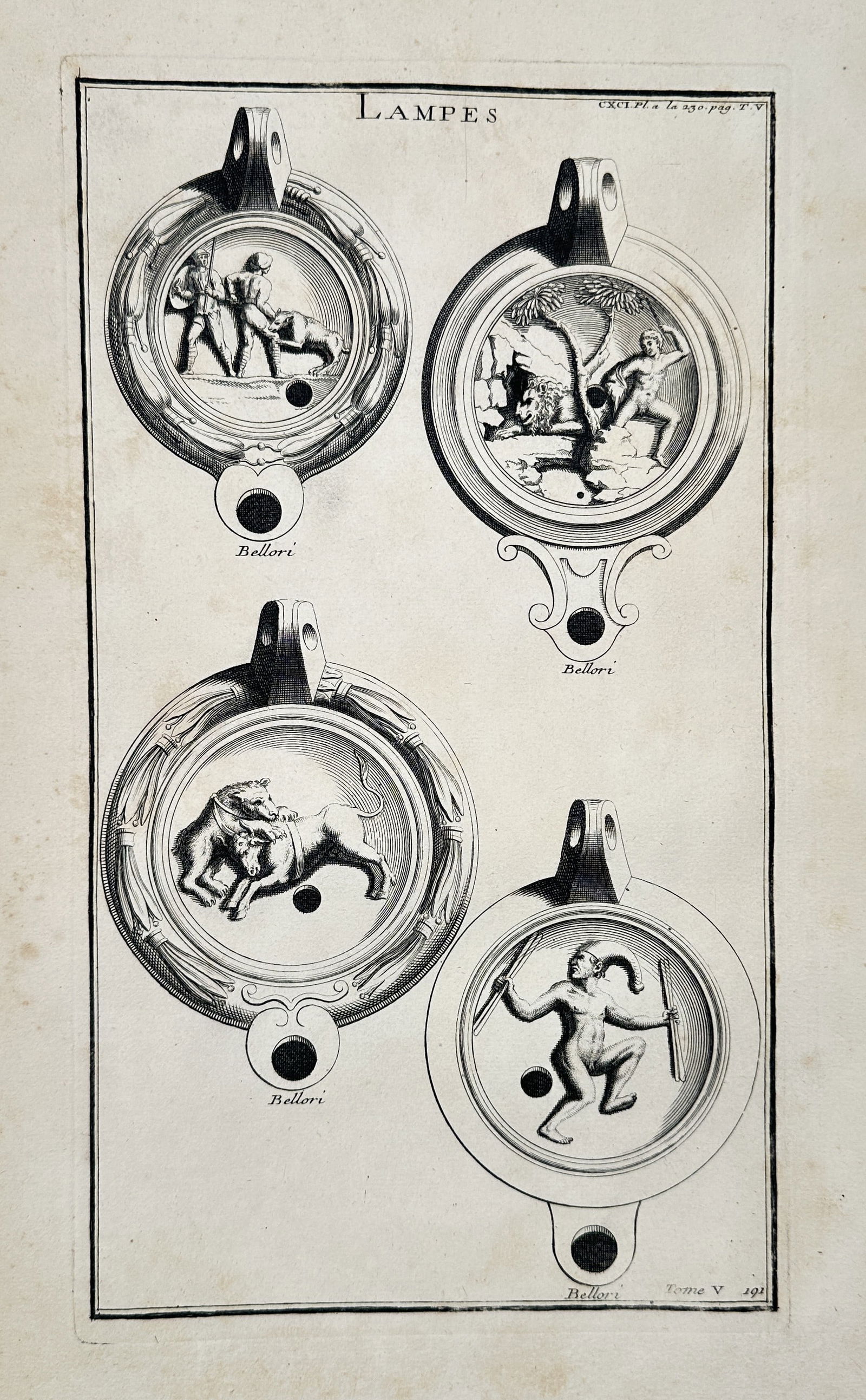 Bernard de Montfaucon – Lamps Depicting Animals, Mythology, and Genre Scenes (1 of 2)