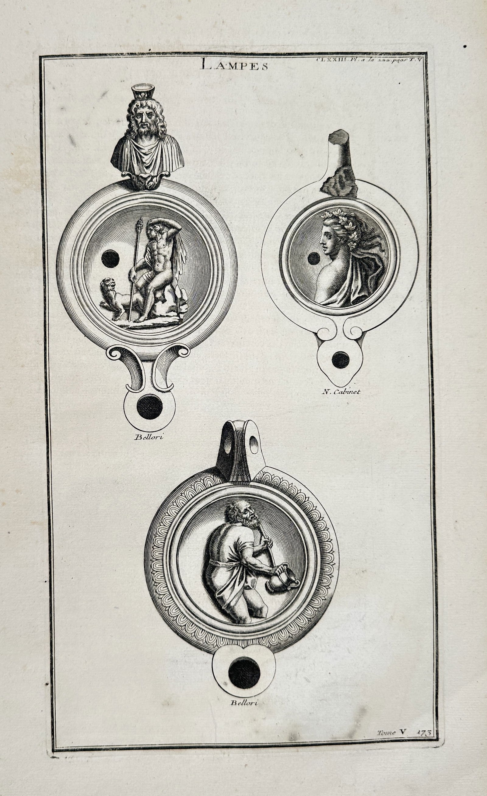 Bernard de Montfaucon – Lamps Depicting Hercules, Portraits, and Figurative Scenes (1 of 2)